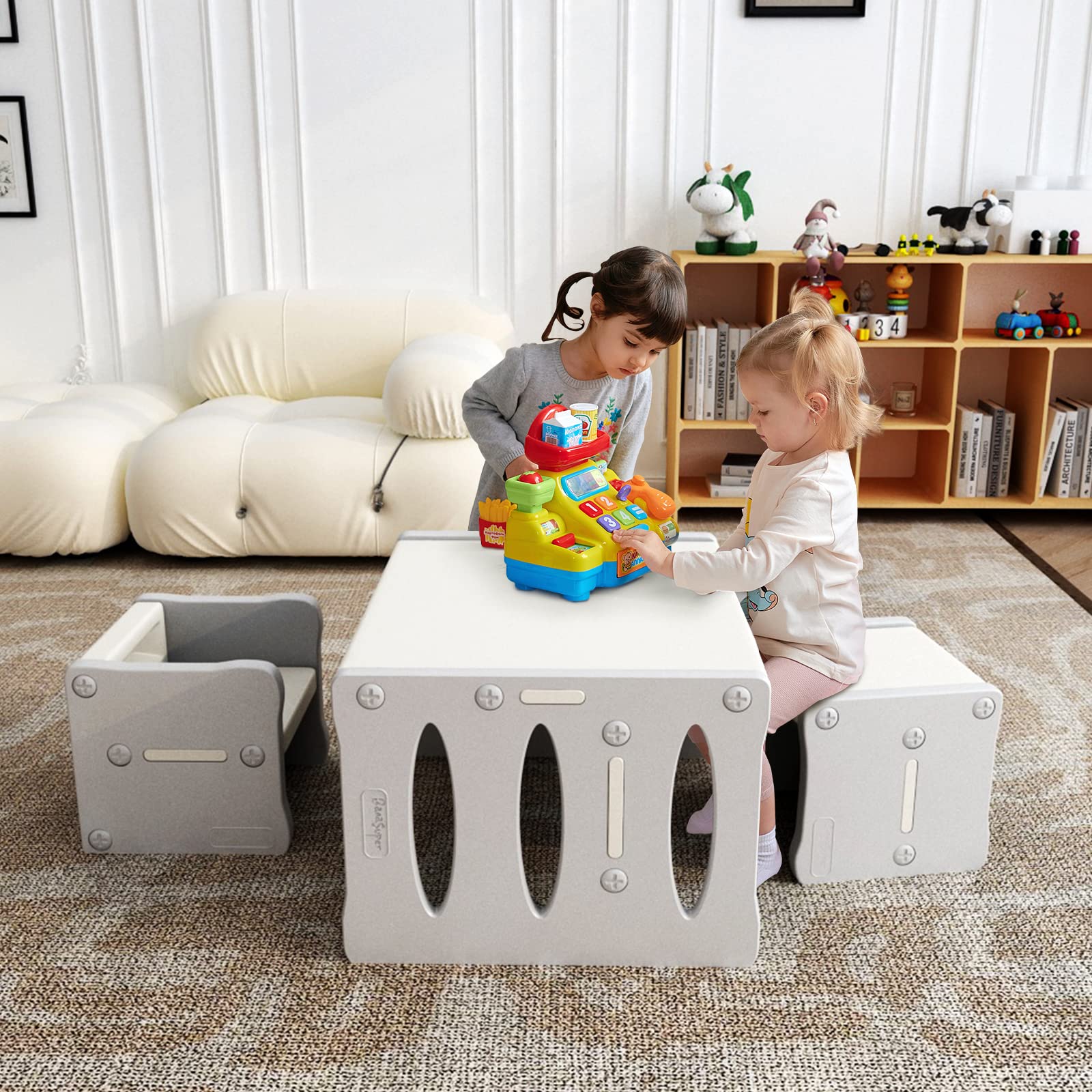 BanaSuper Plastic Kid's Table and 2 Chairs Set