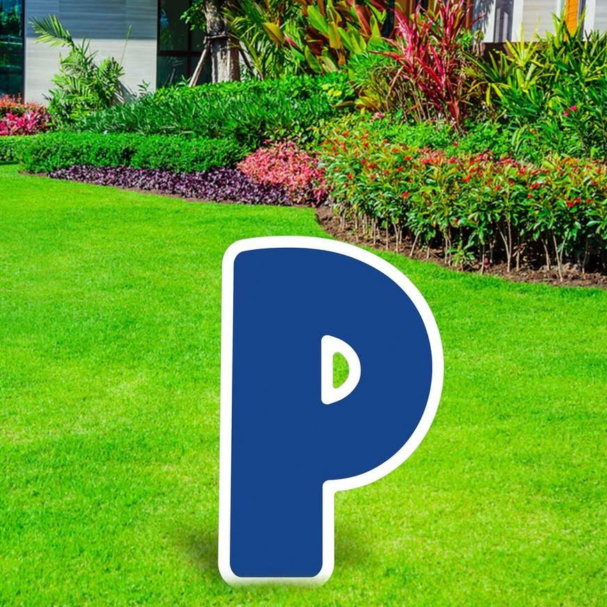 Blue Letter Corrugated Plastic Yard Sign, 24in Birthday Party