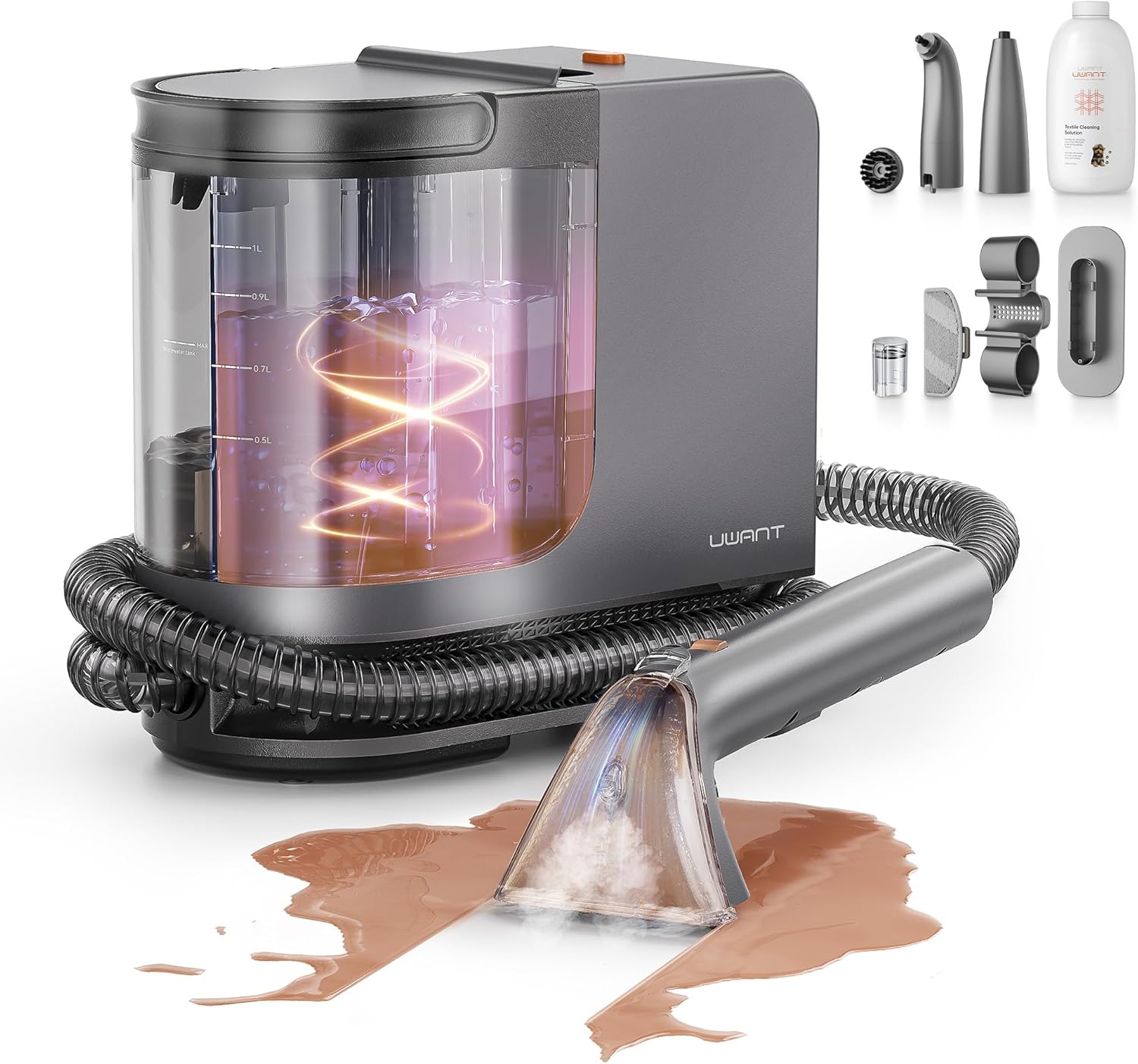 Shampouineuse canapé vapeur chauffage 18 kPa portable avec accessoires