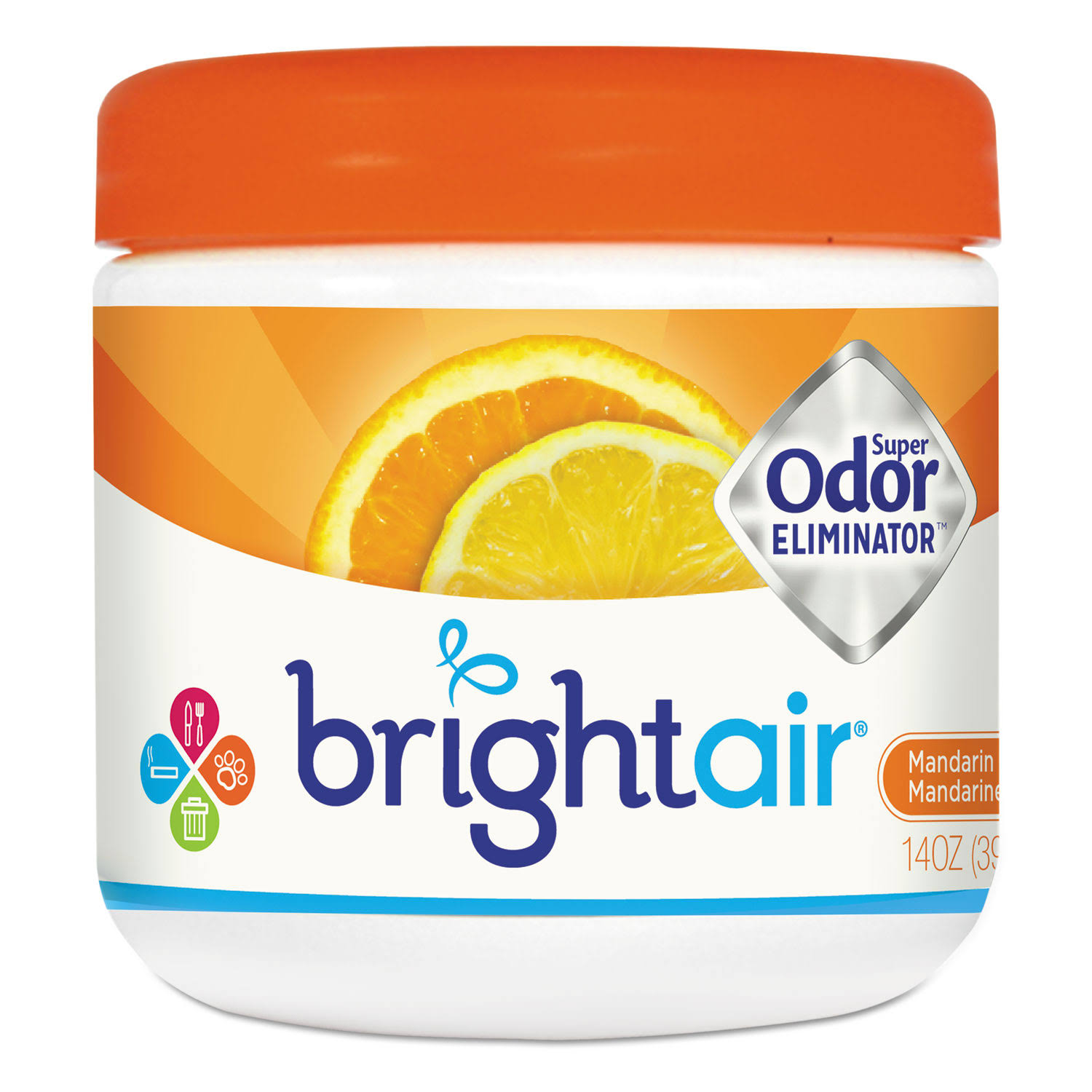 Bright Air Super Odor Eliminator, Mandarin Orange & Fresh Lemon - 14 oz jar