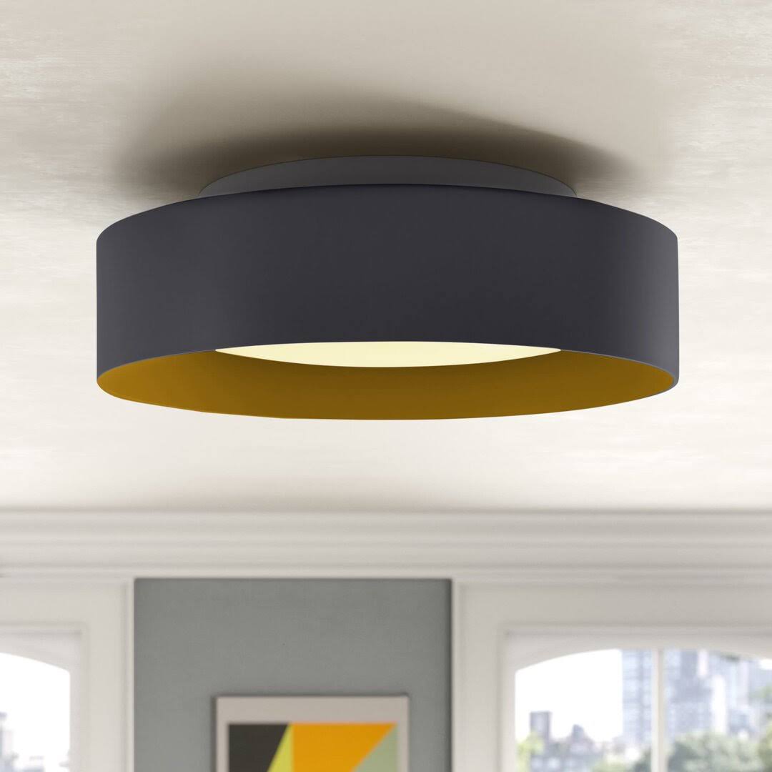 SAVITA 3 Light Flush Mount Shade Color: Black/Gold