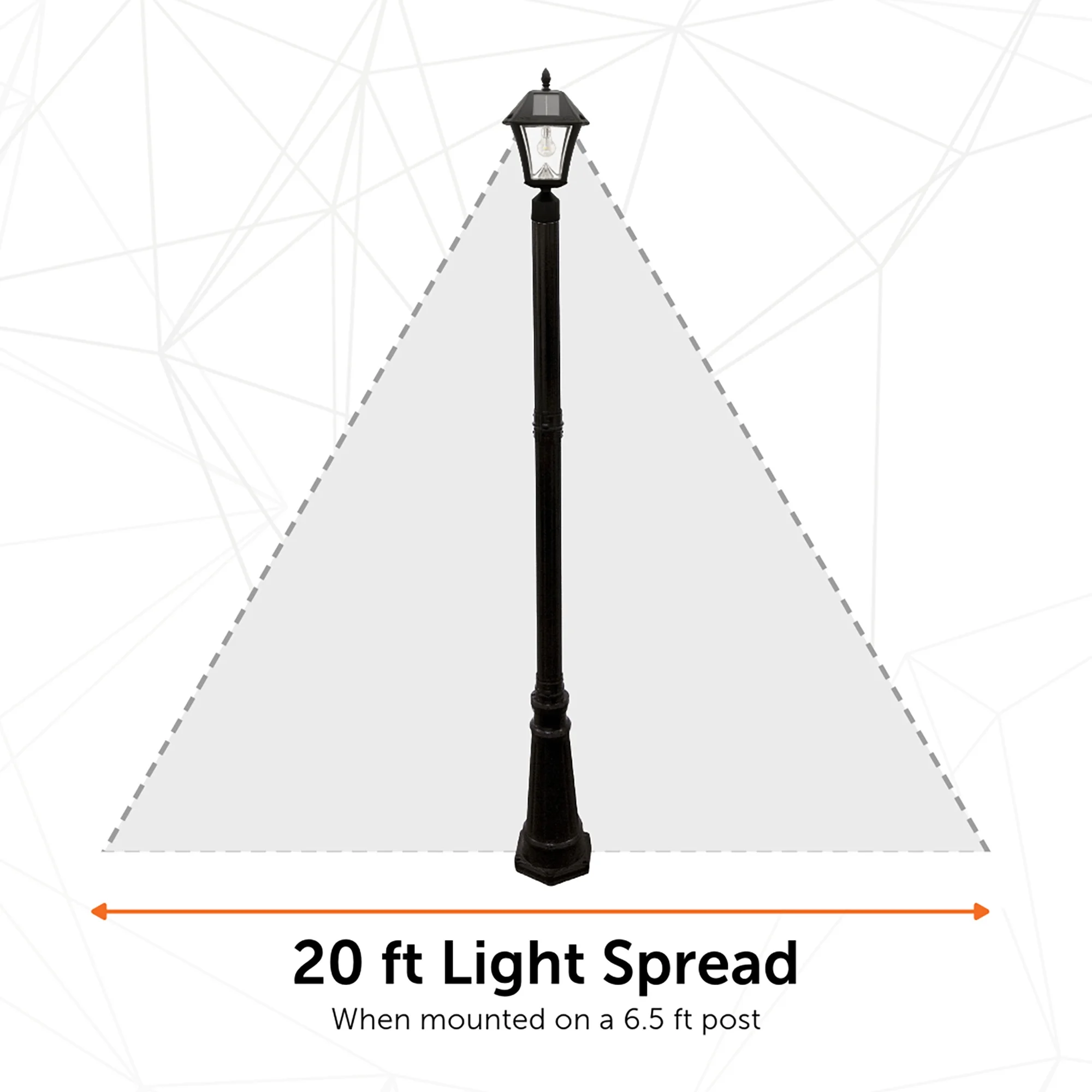 Gama Sonic Baytown II Solar Light in Bright White - Wall/Pier/ 3 in Fitter Mounts - Black Finish