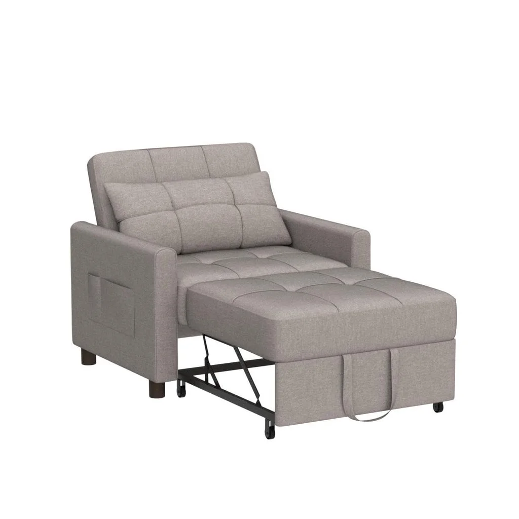 Convertible Sleeper Chair, Aiho 3 - in - 1 Convertible Sofa Bed Recliner Chair with Pull Out Couch - Dark Gray