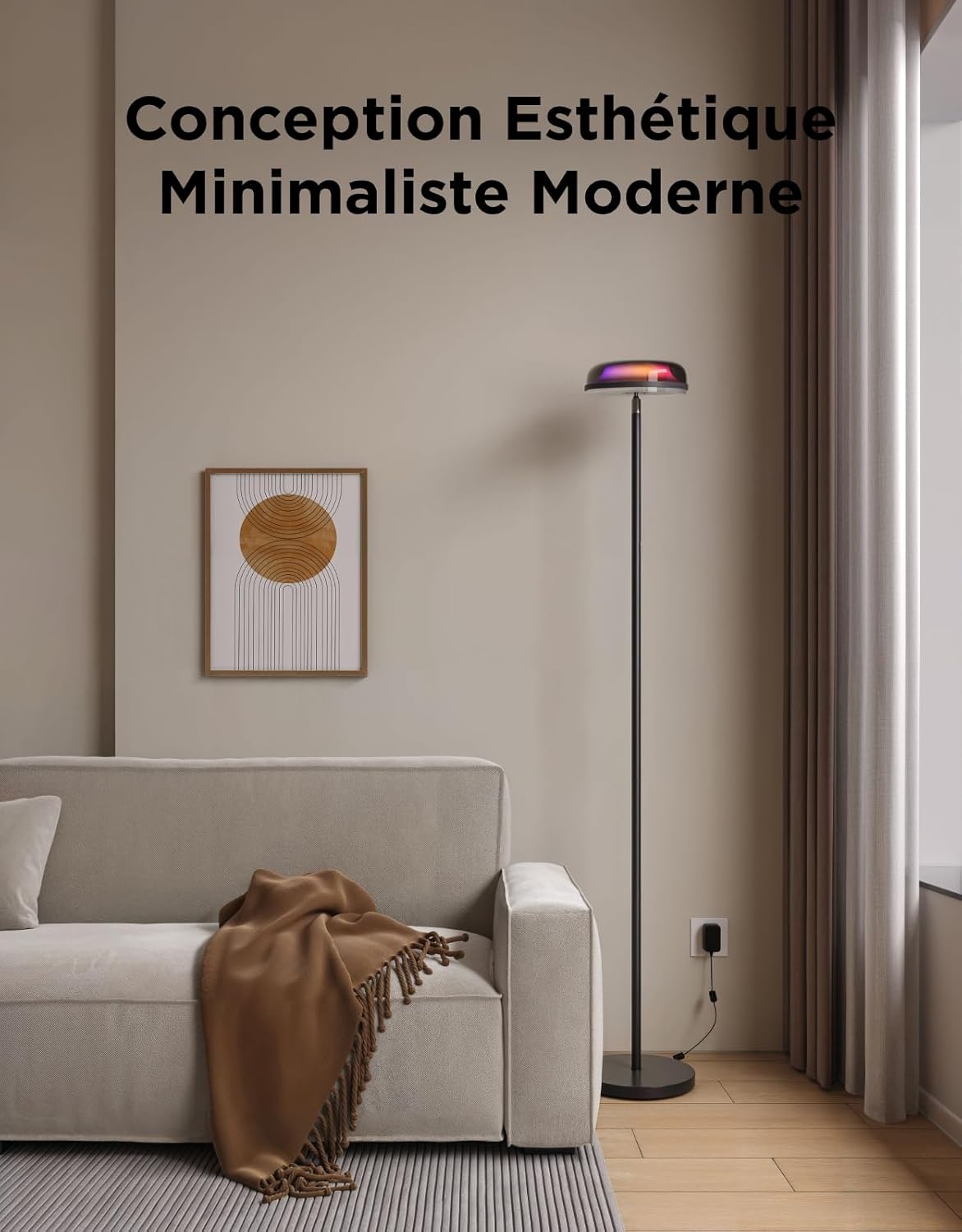 Lampadaire salon RGBIC trois zones 1000 lm 2700 6500 K compatible Matter Alexa
