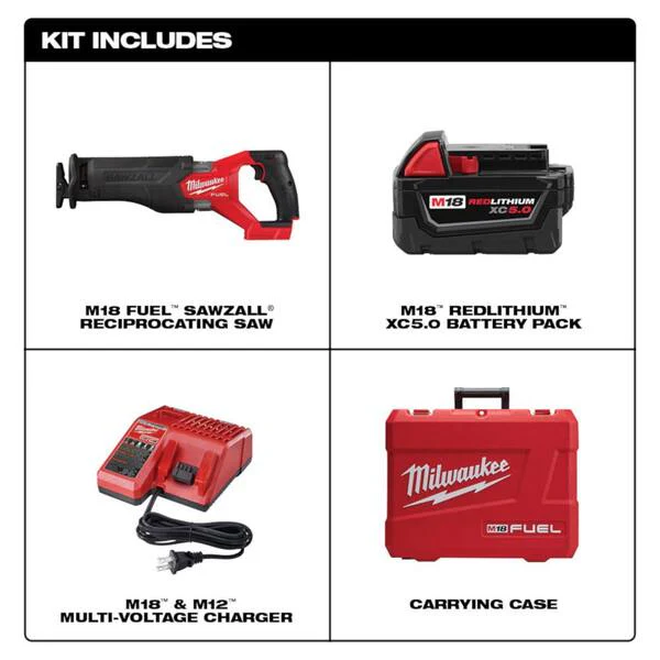 M18 FUEL 18V Lithium - Ion Brushless Cordless SAWZALL Reciprocating Saw Kit W/6.0ah Battery