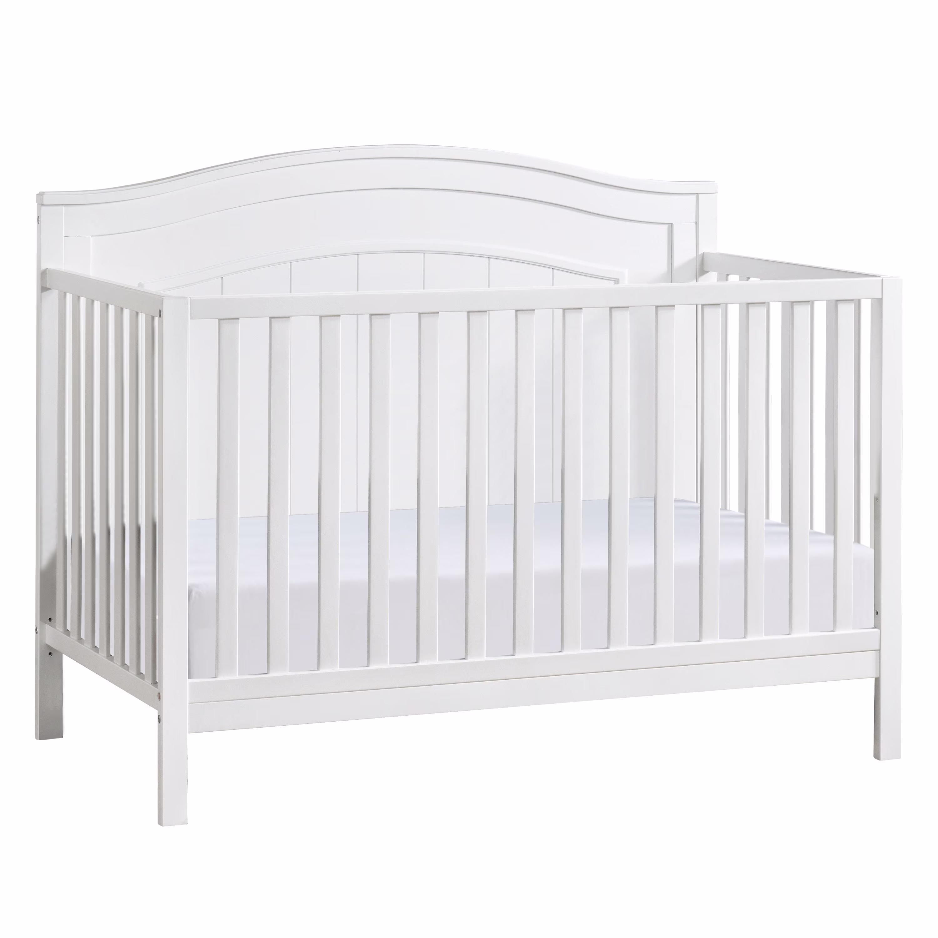Oxford Baby North Bay 4 - in - 1 Convertible Crib, Snow White, GREENGUARD Gold Certified, Wooden Crib