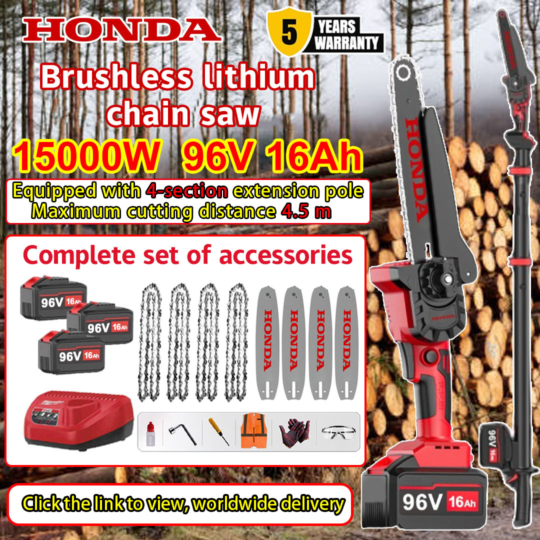 Honda 15000W high-power lithium battery telescopic chainsaw can cut 4.5M