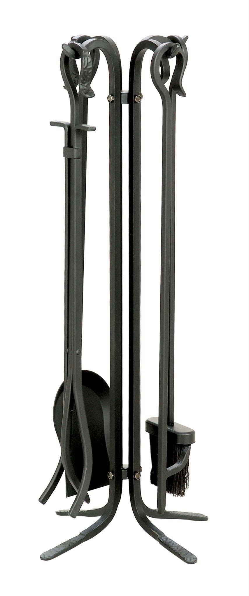 Uniflame - 5 Piece Black Wrought Iron Fireset