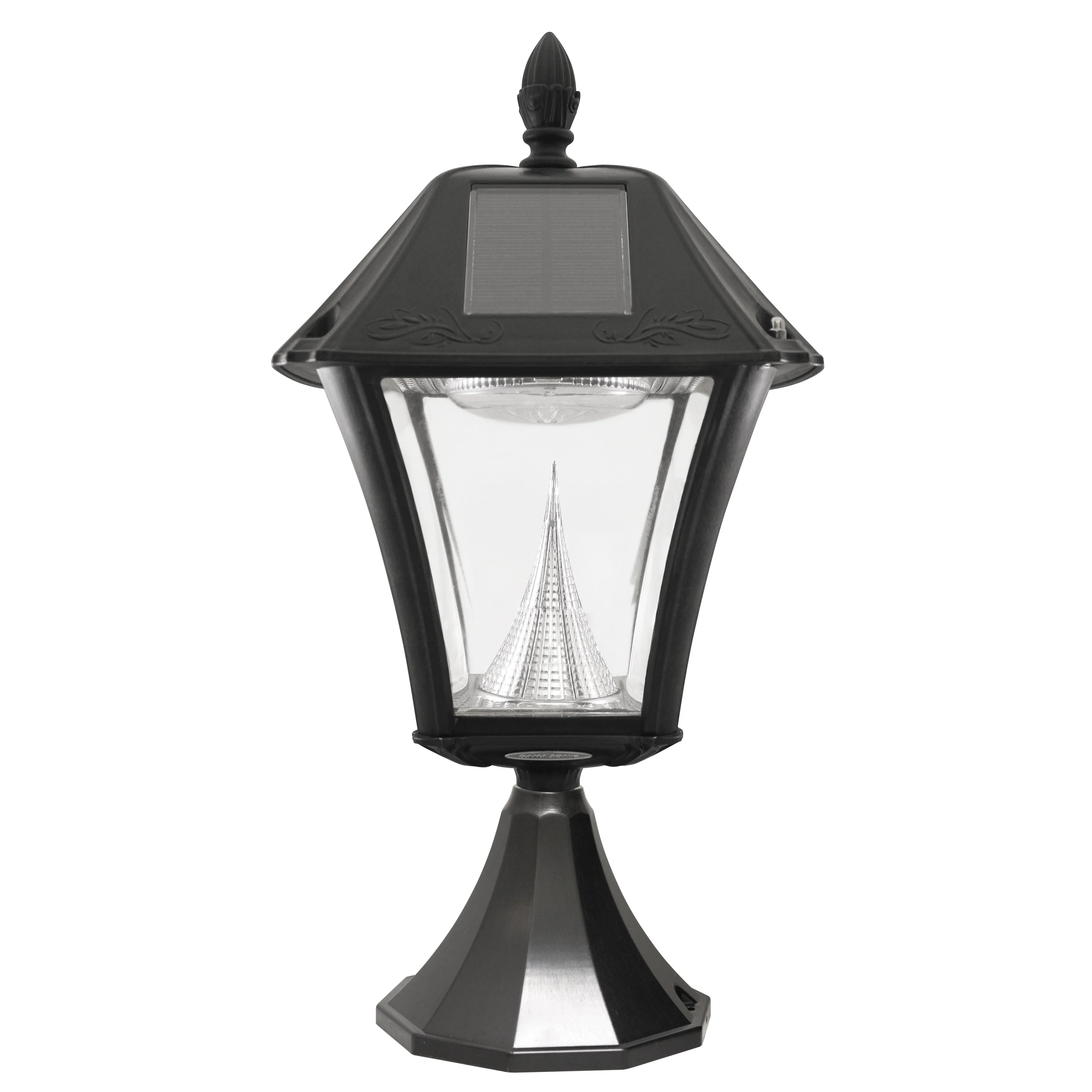 Gama Sonic Baytown II Solar Light in Bright White - Wall/Pier/ 3 in Fitter Mounts - Black Finish