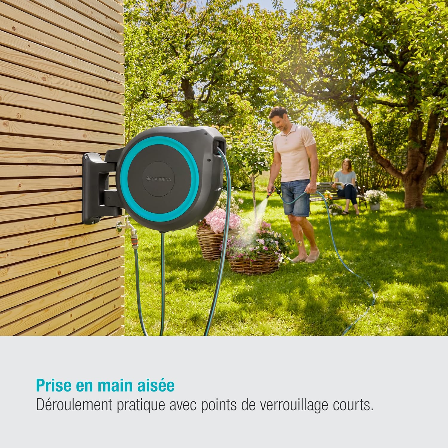 Dévidoir mural automatique 35 m O13 mm kit complet