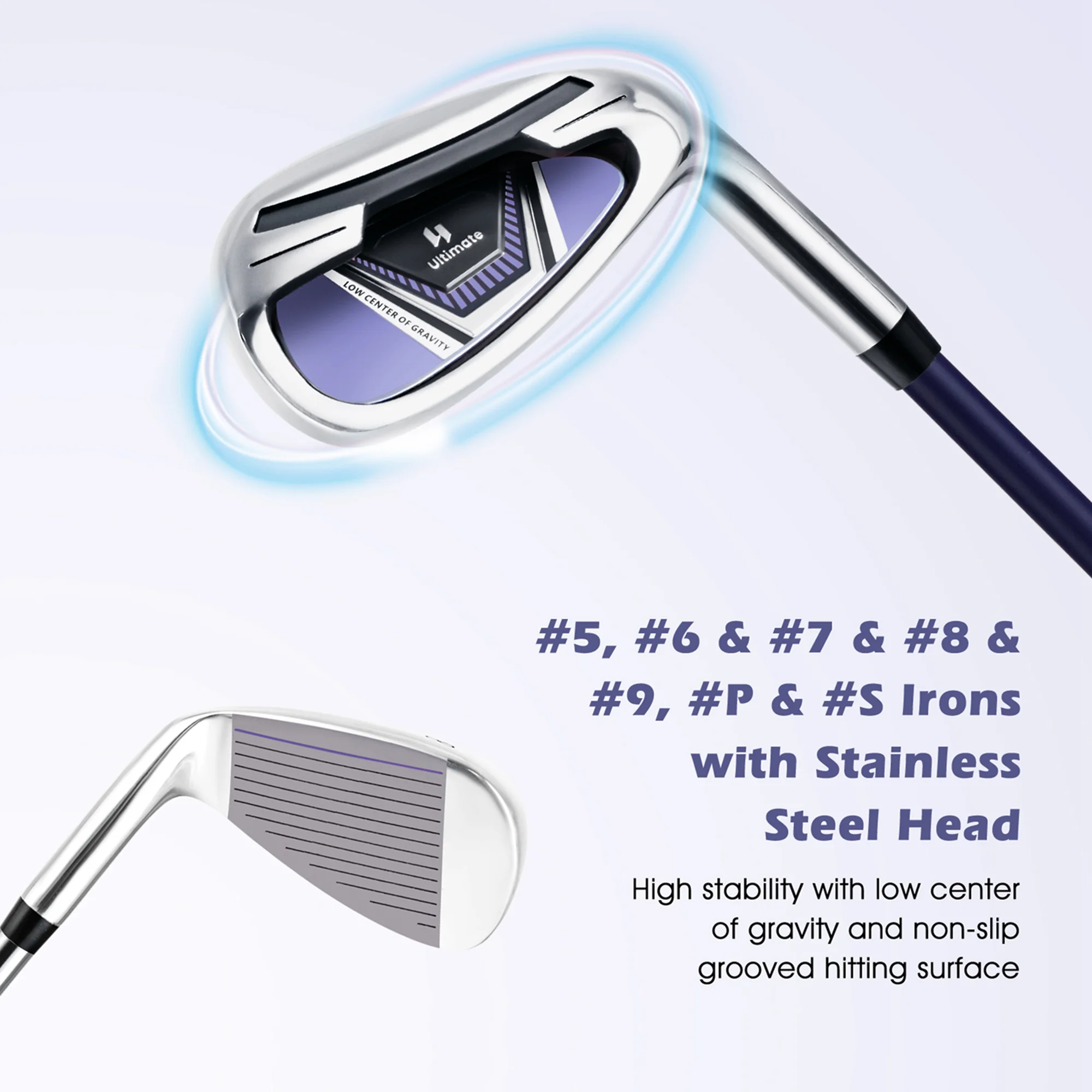 Ultimate Womens Complete Golf Club Set Golf Club Package Set W/ Rain Hood, Right Hand Purple