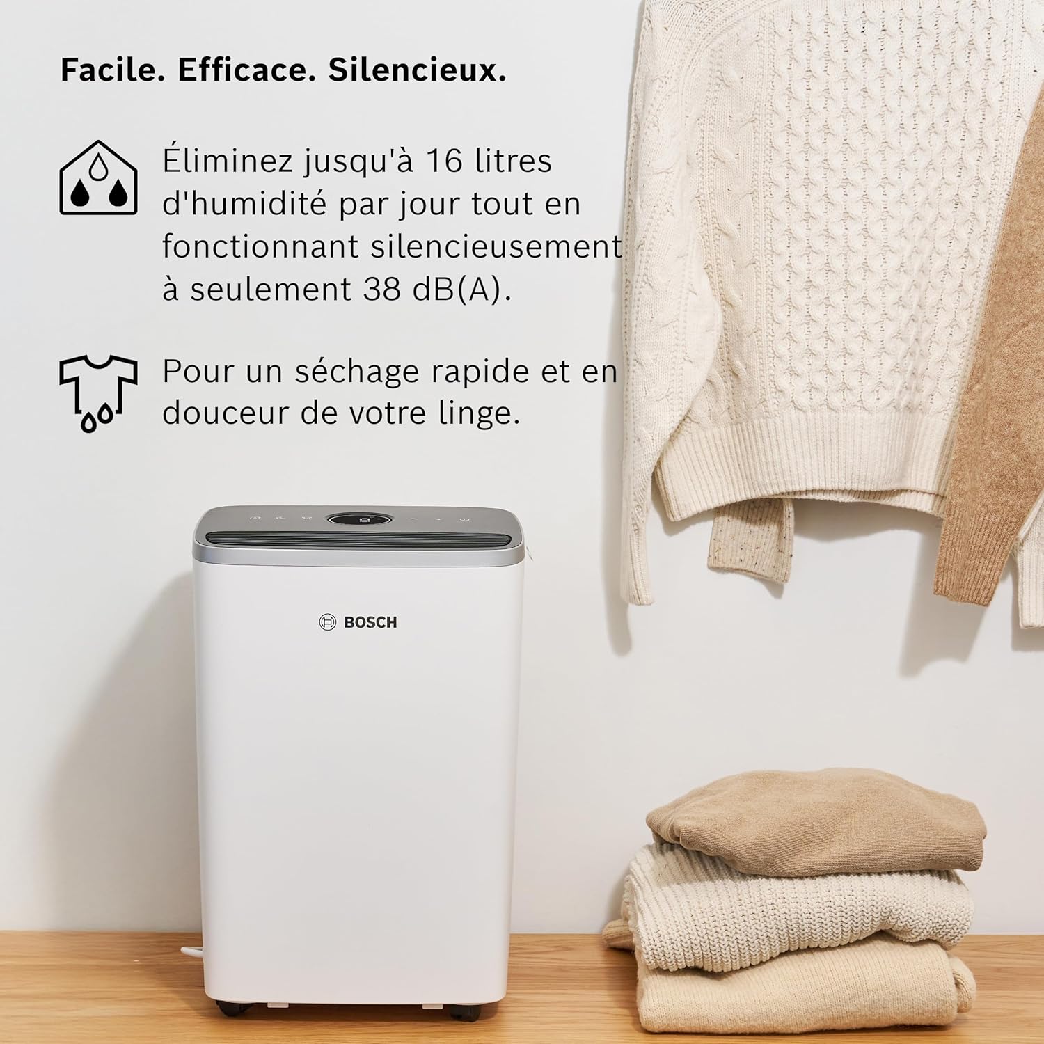 Déshumidificateur Dry 4000 silencieux efficace maison chambre jusqu’à 33 m² séchage linge rapide