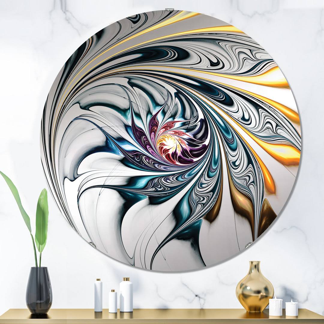 Stained Glass Floral Art Accent Wall Mirror East Urban Home Size: 23.6