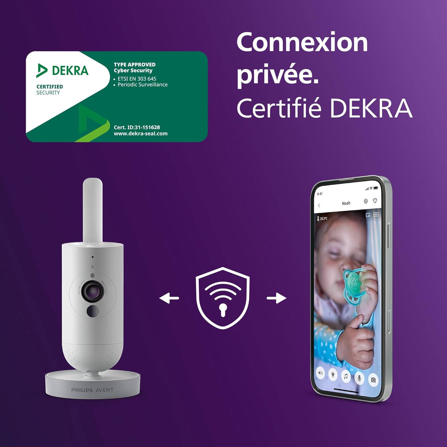 Babyphone vidéo HD suivi sommeil respiration affichage jour nuit