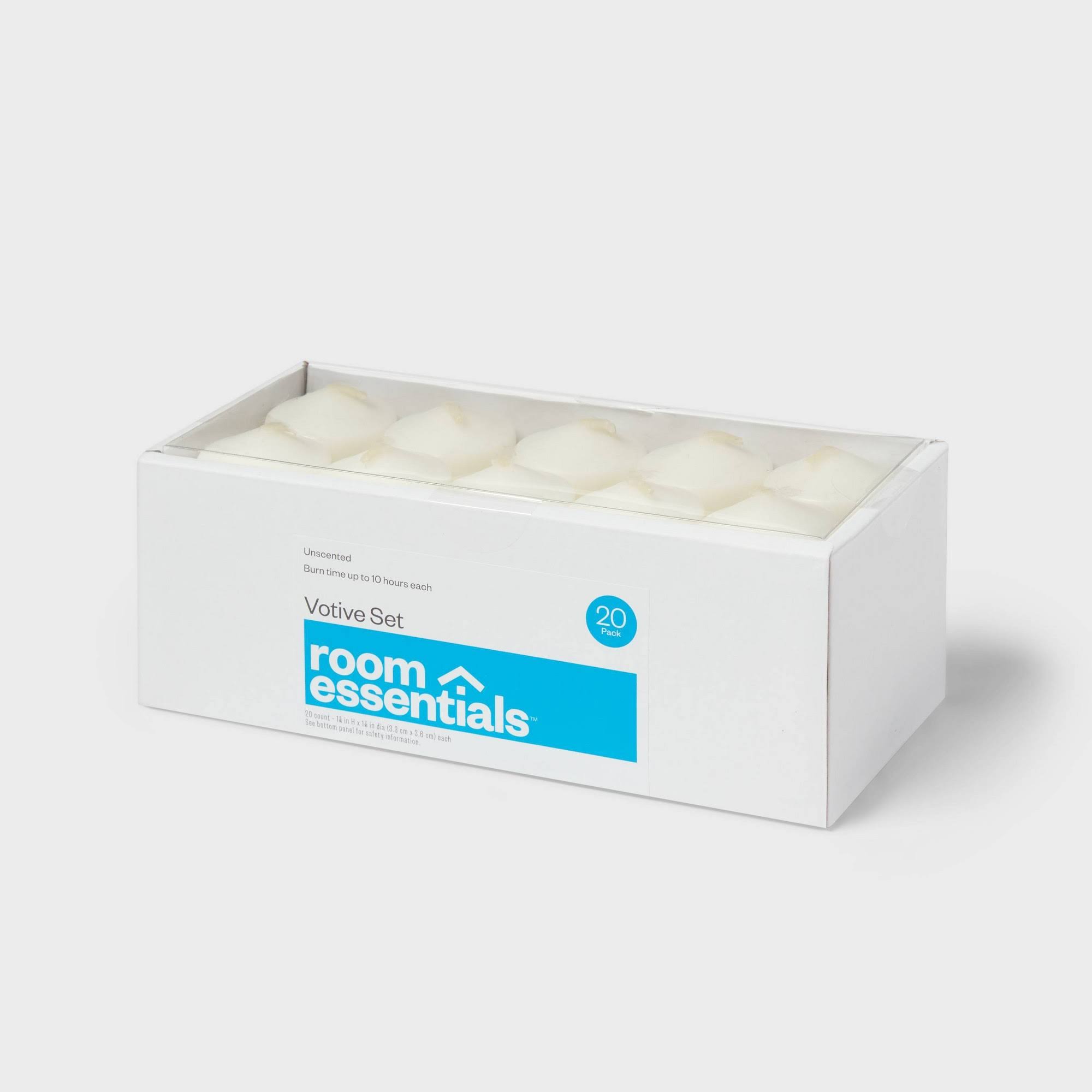 20pc Unscented Votive Set White - Room Essentials