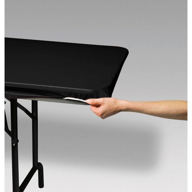 Black Stay Put Plastic Table Covers 30