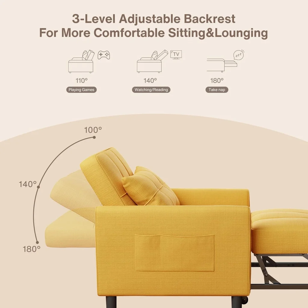 Convertible Sleeper Chair, Aiho 3 - in - 1 Convertible Sofa Bed Recliner Chair with Pull Out Couch - Dark Gray