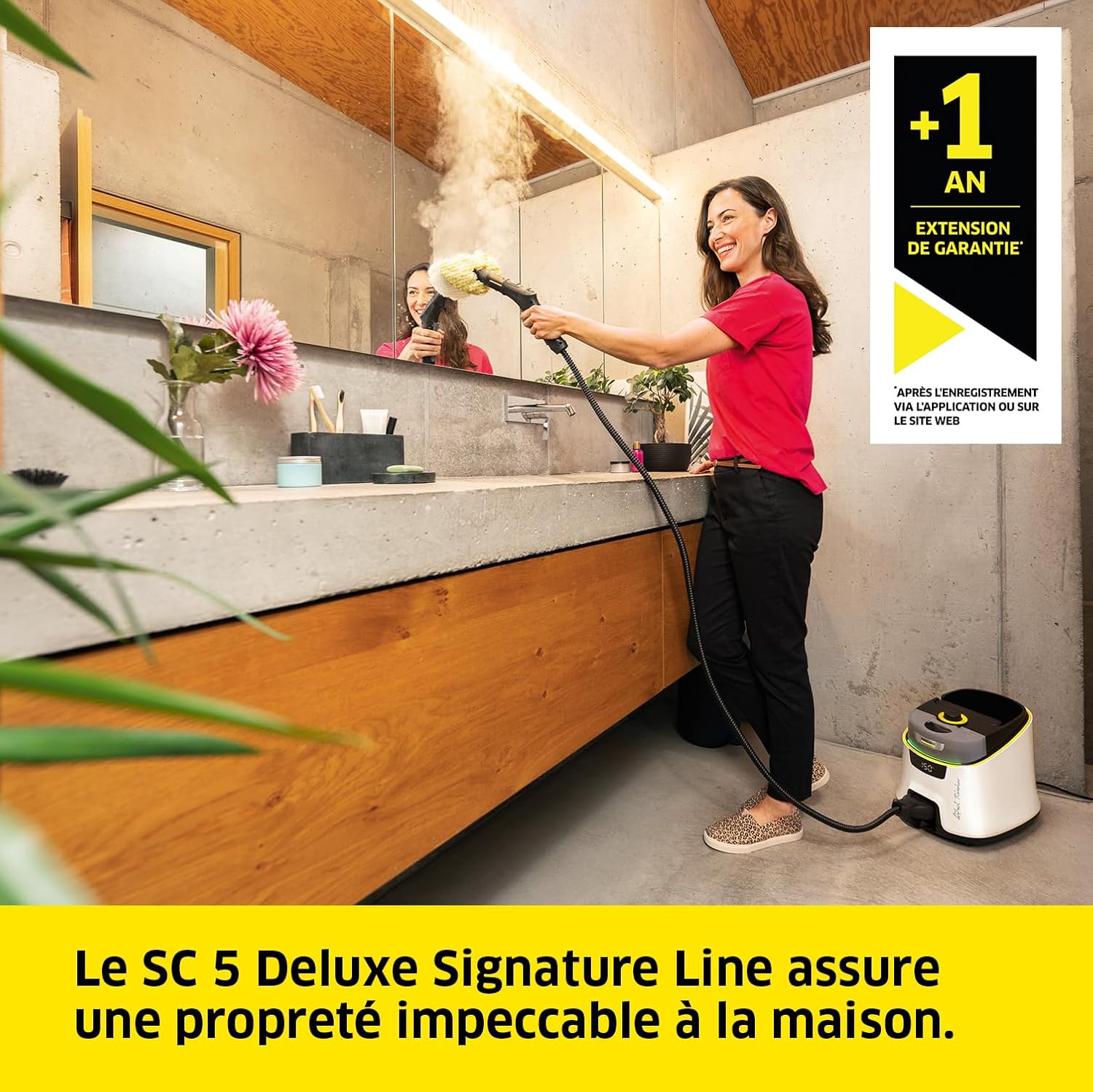 Nettoyeur vapeur SC 5 Deluxe Signature Line VapoHydro 4 bar chauffe 3 min surface 130 m² réservoir 13 L