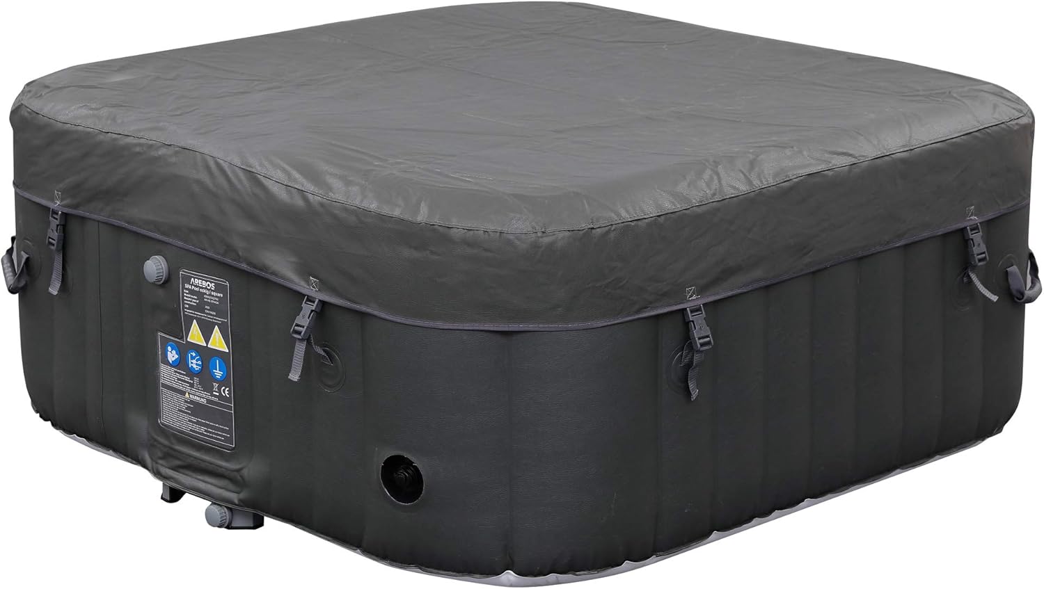Spa gonflable carré 4 personnes 154 x 154 cm 100 jets chauffage massage 600L intérieur extérieur