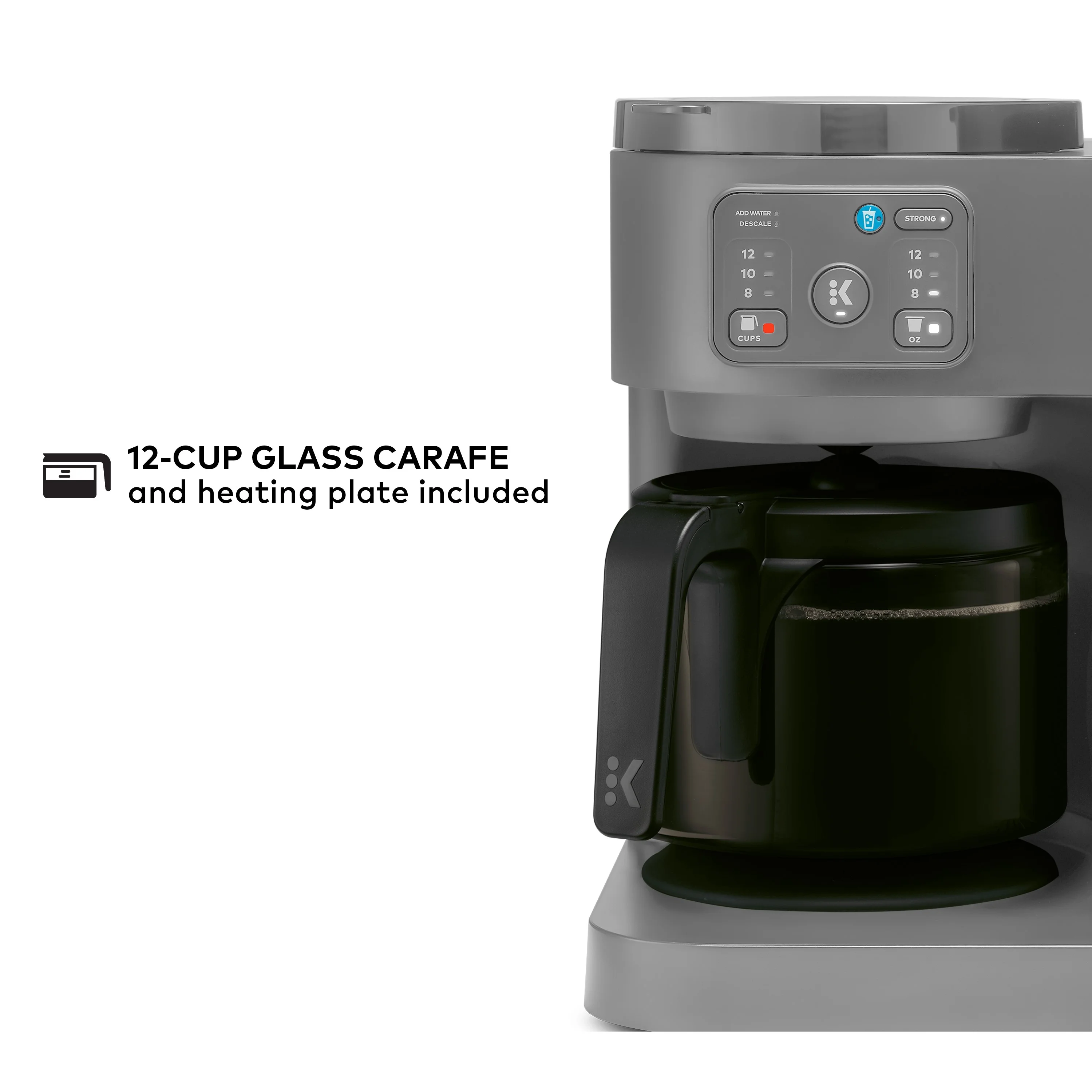 Keurig K - Duo Essentials, Hot & Iced Single - Serve K - Cup Pod Coffee Maker & Carafe, Moonlight Grey