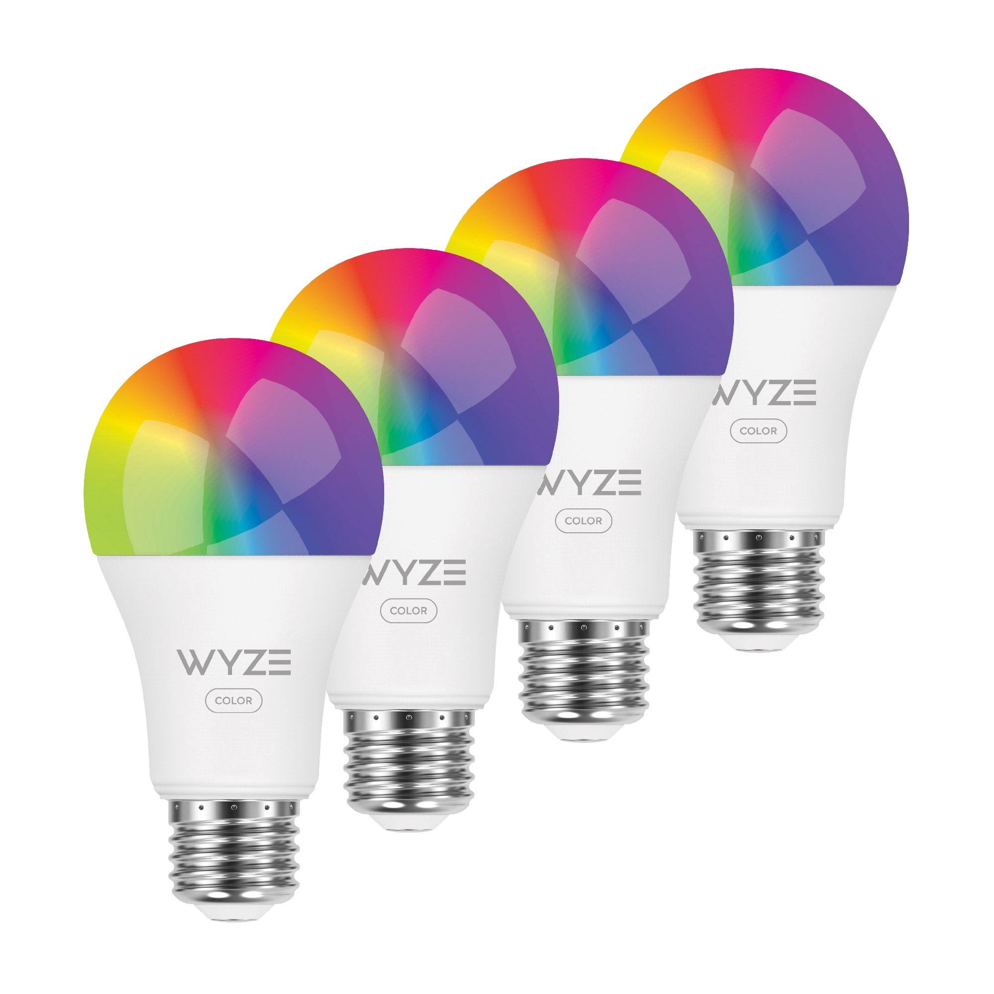Wyze Bulb Color, 1100 Lumen WiFi RGB and Tunable White A19 Smart Bulb,, Pack
