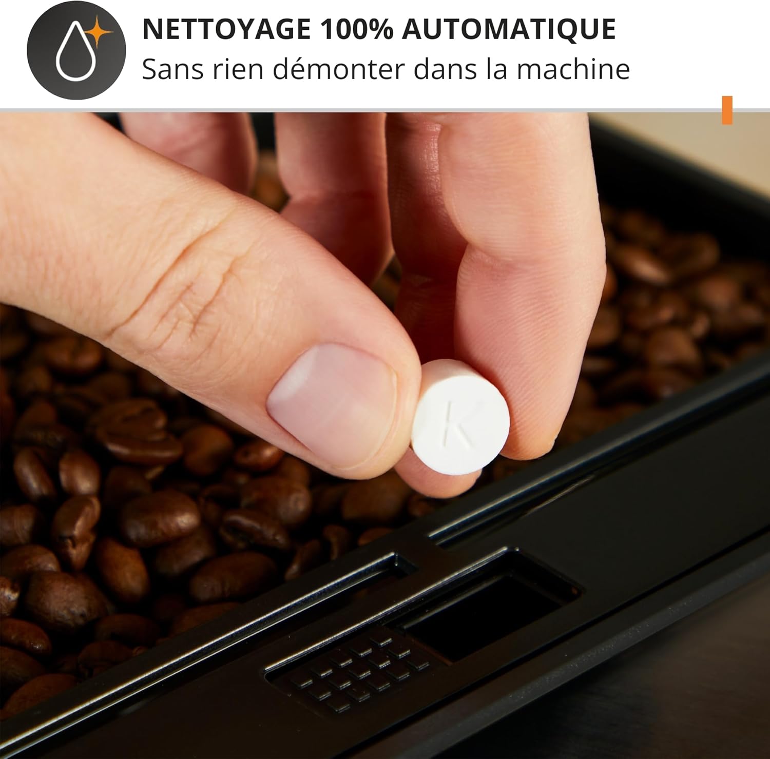 Machine café grains expresso 2 tasses nettoyage auto buse vapeur cappuccino Essential noire YY8125FD