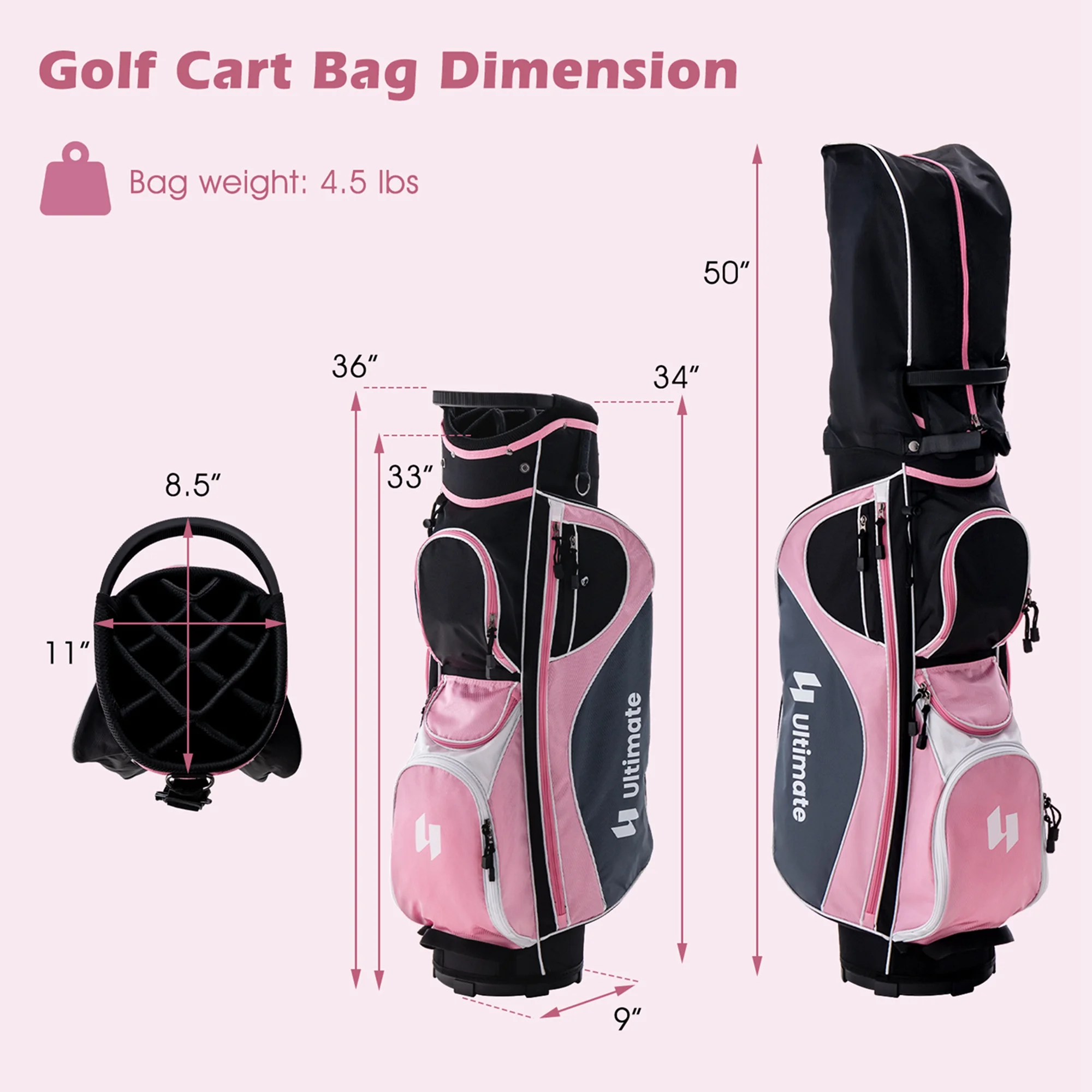 Ultimate Womens Complete Golf Club Set Golf Club Package Set W/ Rain Hood, Right Hand Purple
