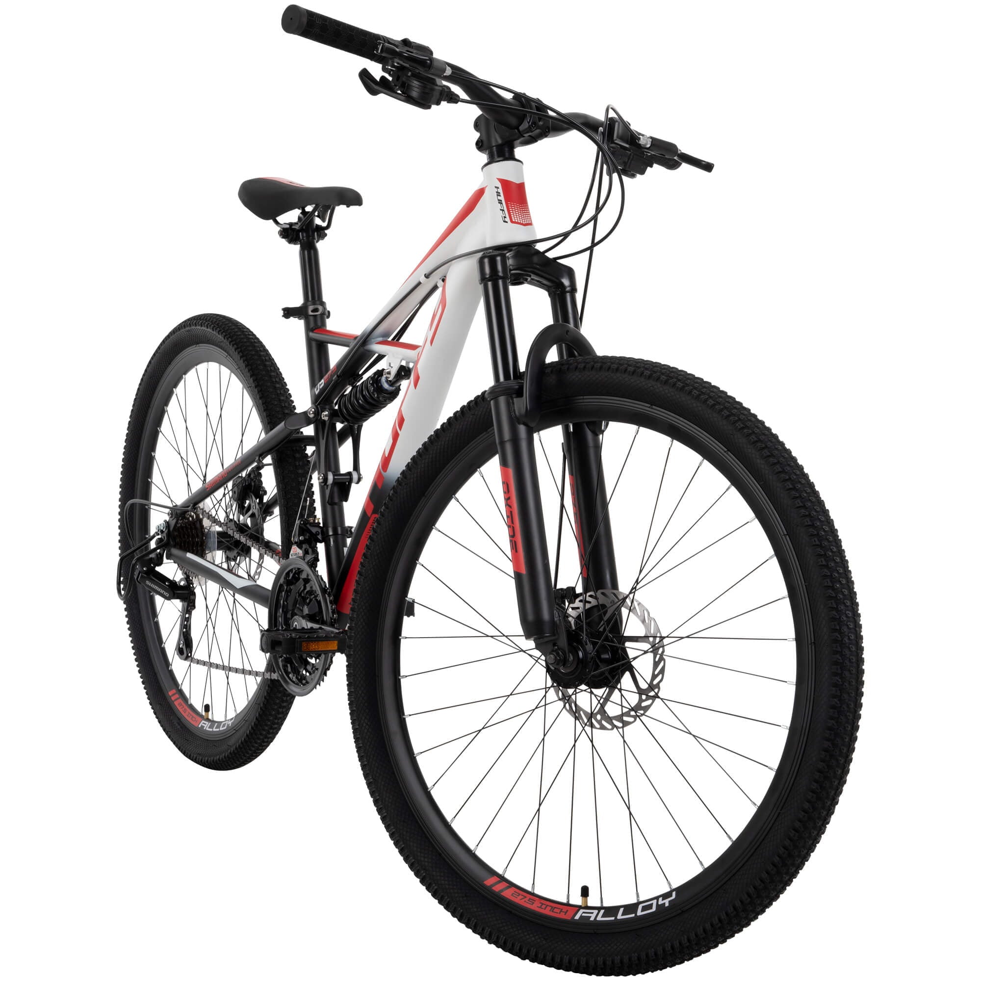 27.5 Inch Oxide Mens Mountain Bike. White - Dual Suspension 21-Speed