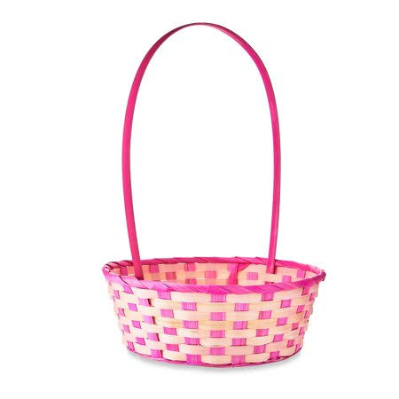 Easter Large Round Hot Pink Bamboo Basket, by Way to Celebrate