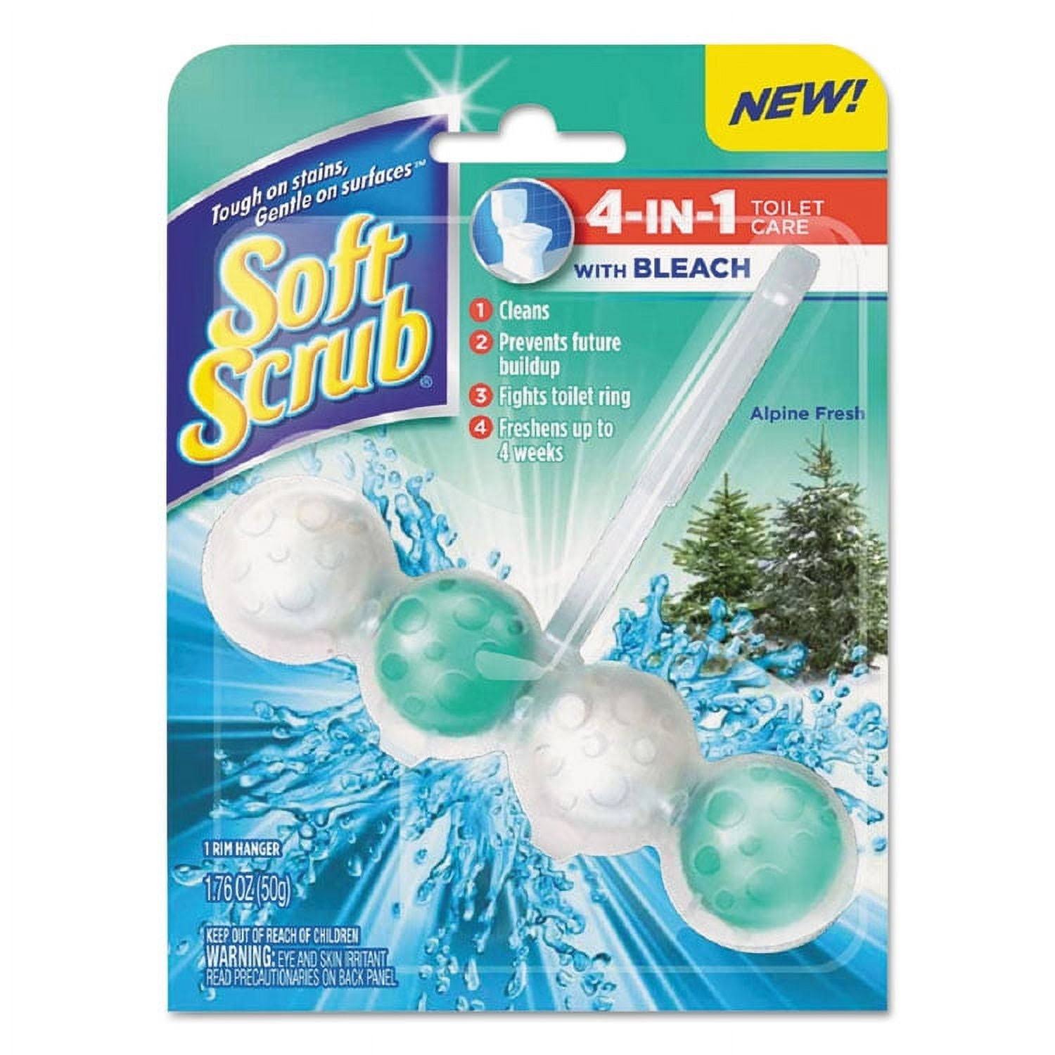 Soft Scrub 4-in-1 Toilet Care, Alpine Fresh, 0.76 oz Hanger, 6/Carton