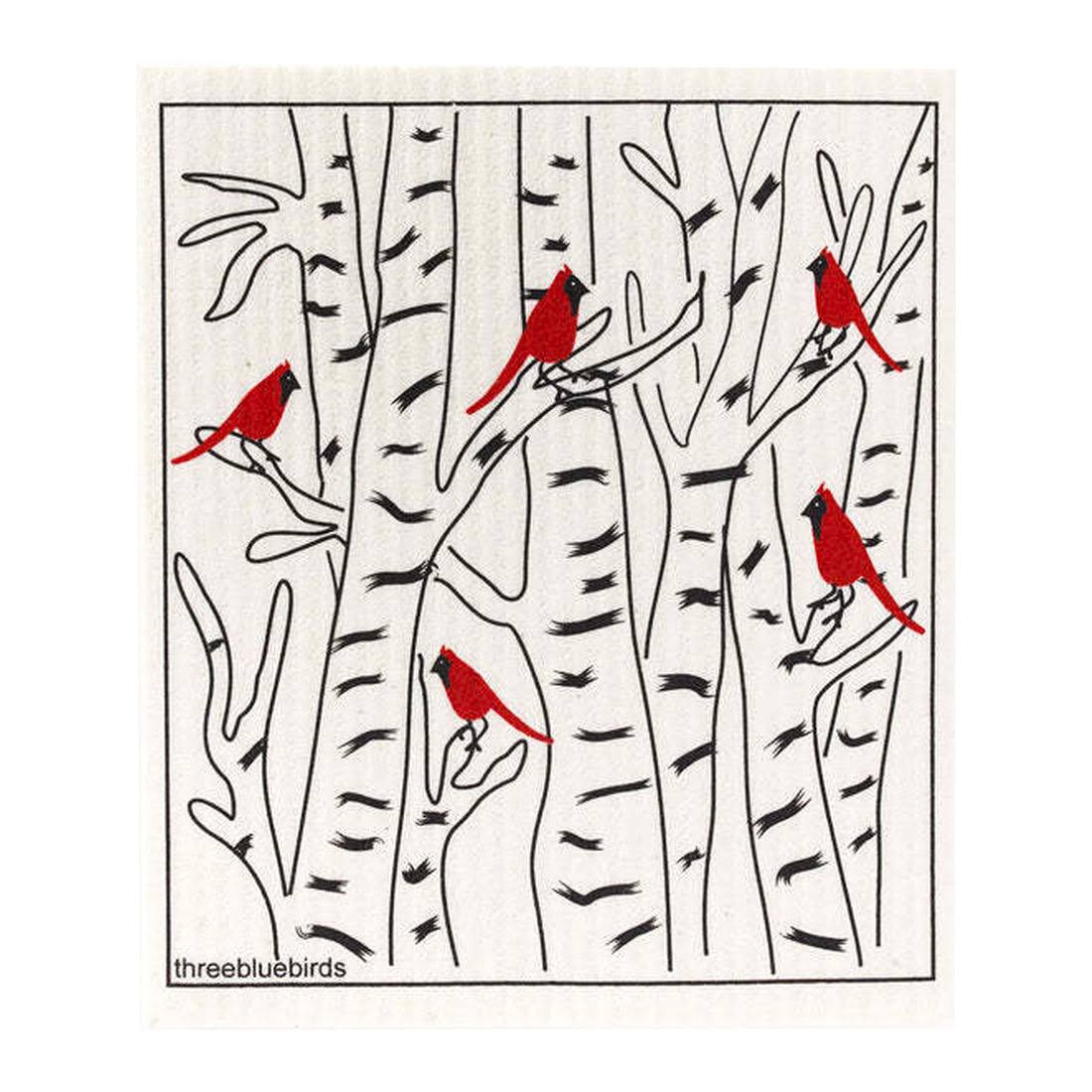 Reusable Swedish Dishcloths - 45 Styles, Red Cardinals