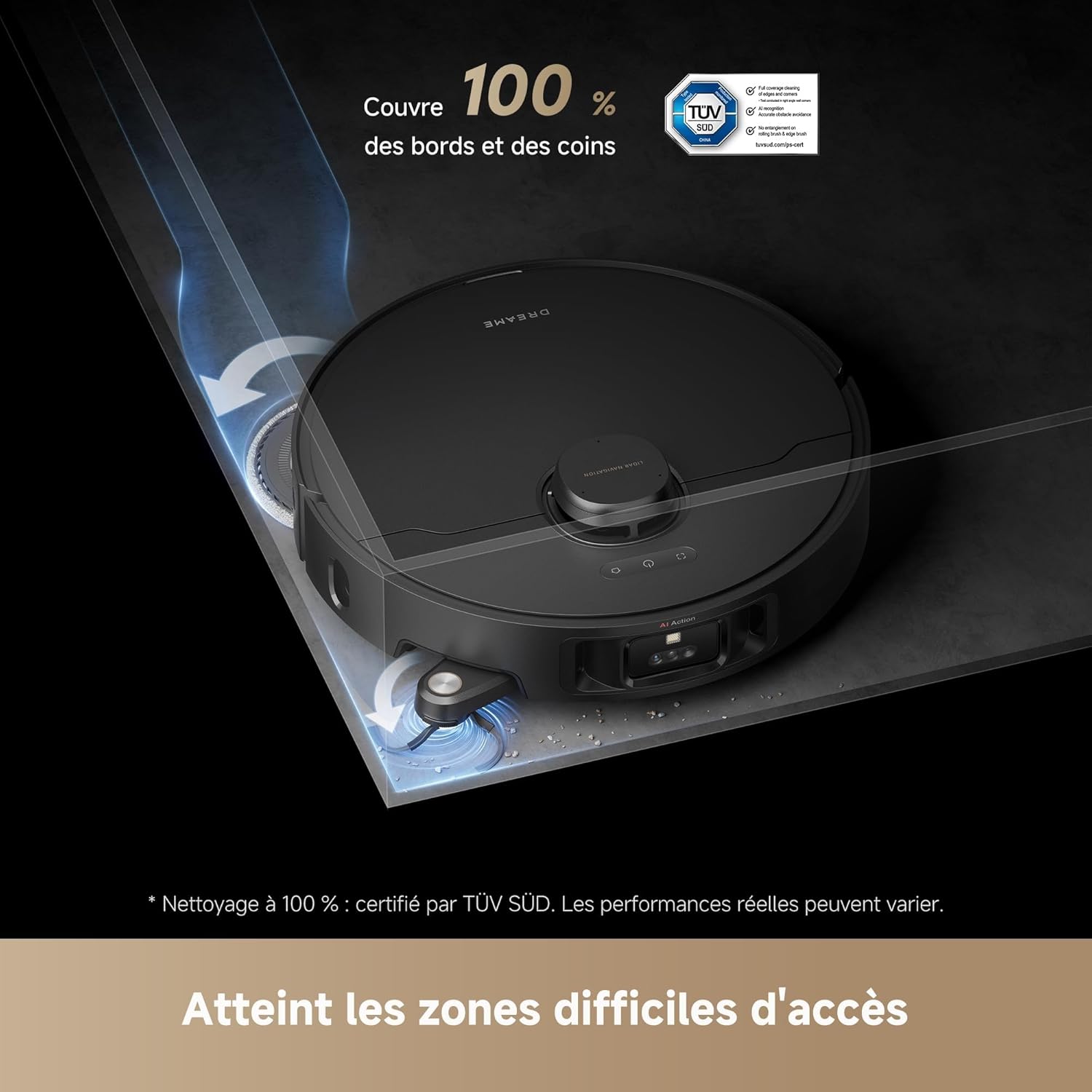 Robot aspirateur L40s Pro Ultra 19000Pa brosse double franchit 4 cm serpillière eau chaude 75°C