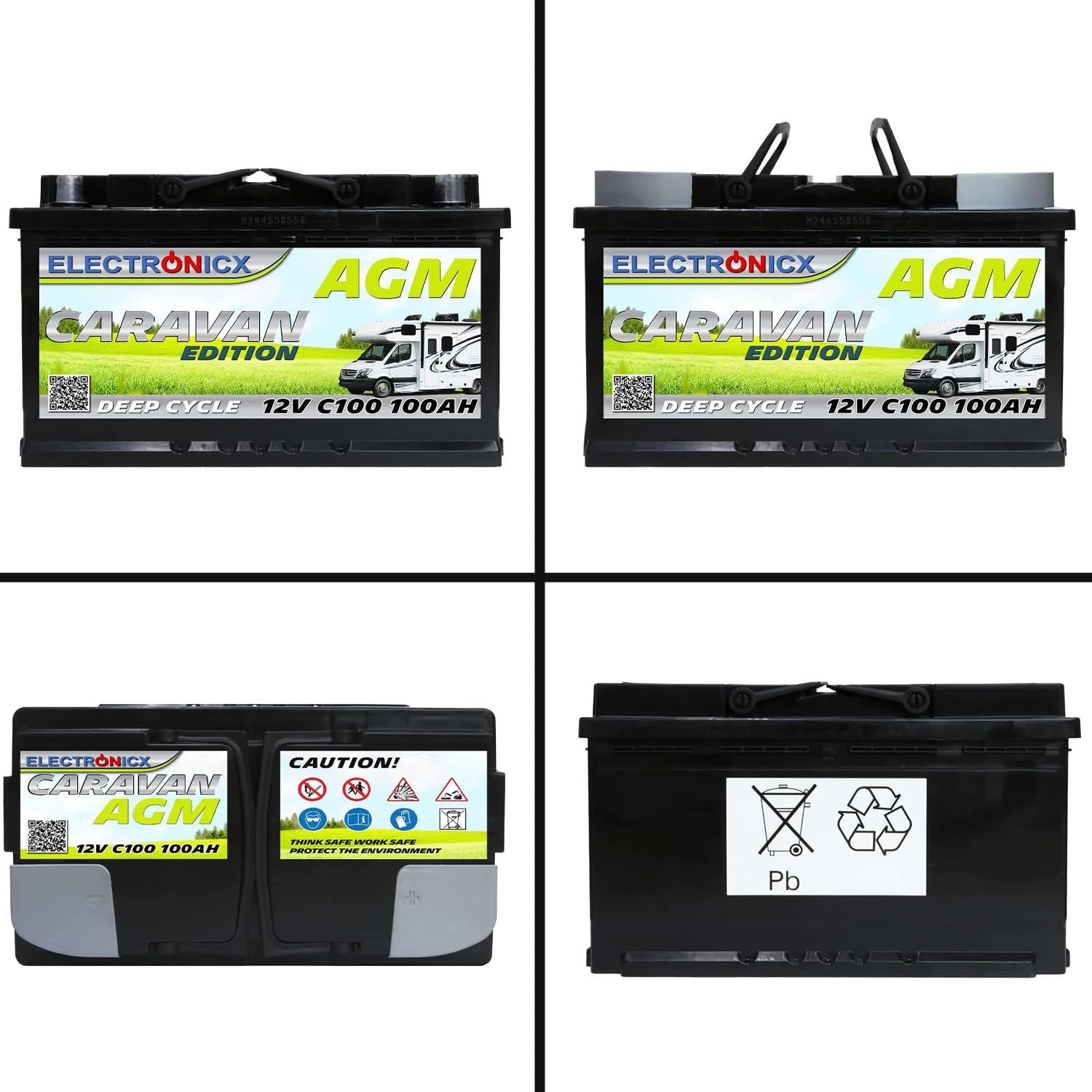 Batterie AGM 12 V 100 Ah décharge profonde étanche caravane solaire