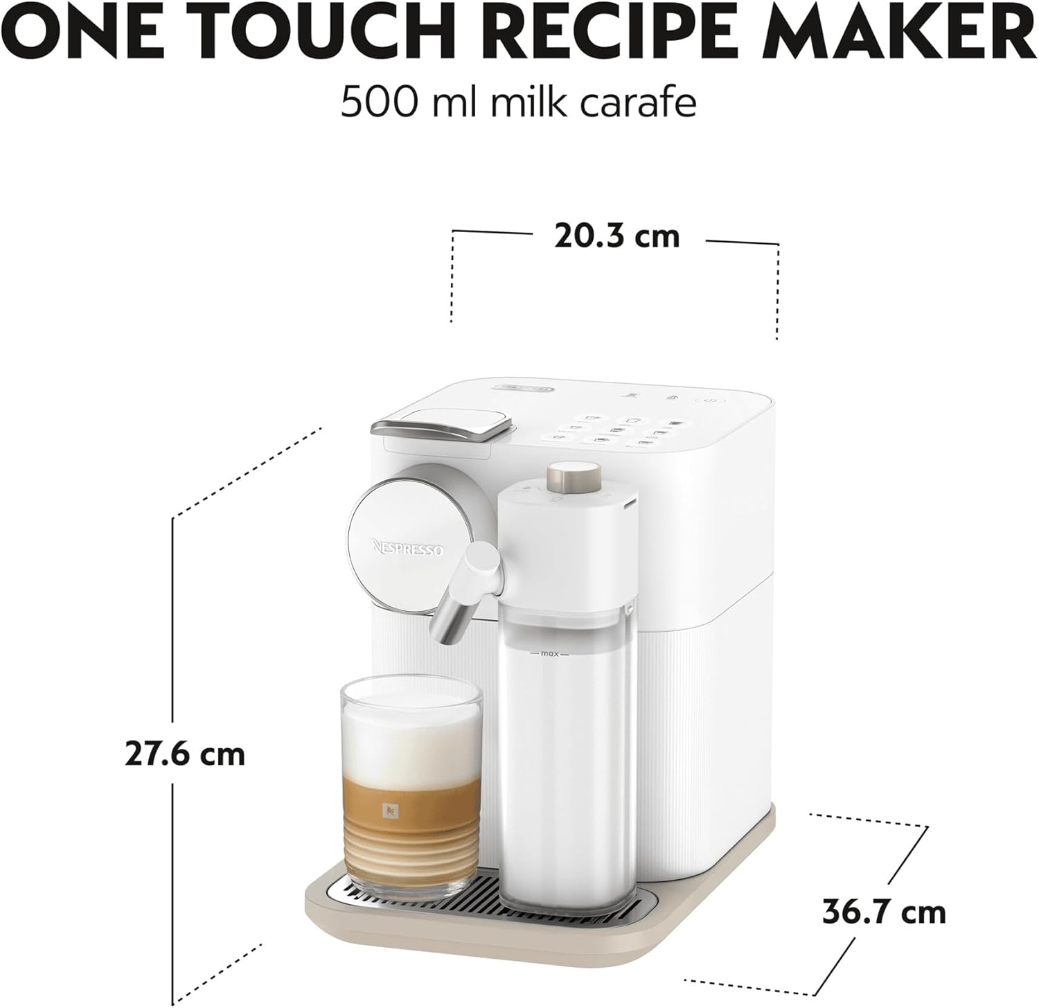 Machine à café système lait automatique 19 bars 1400W blanc