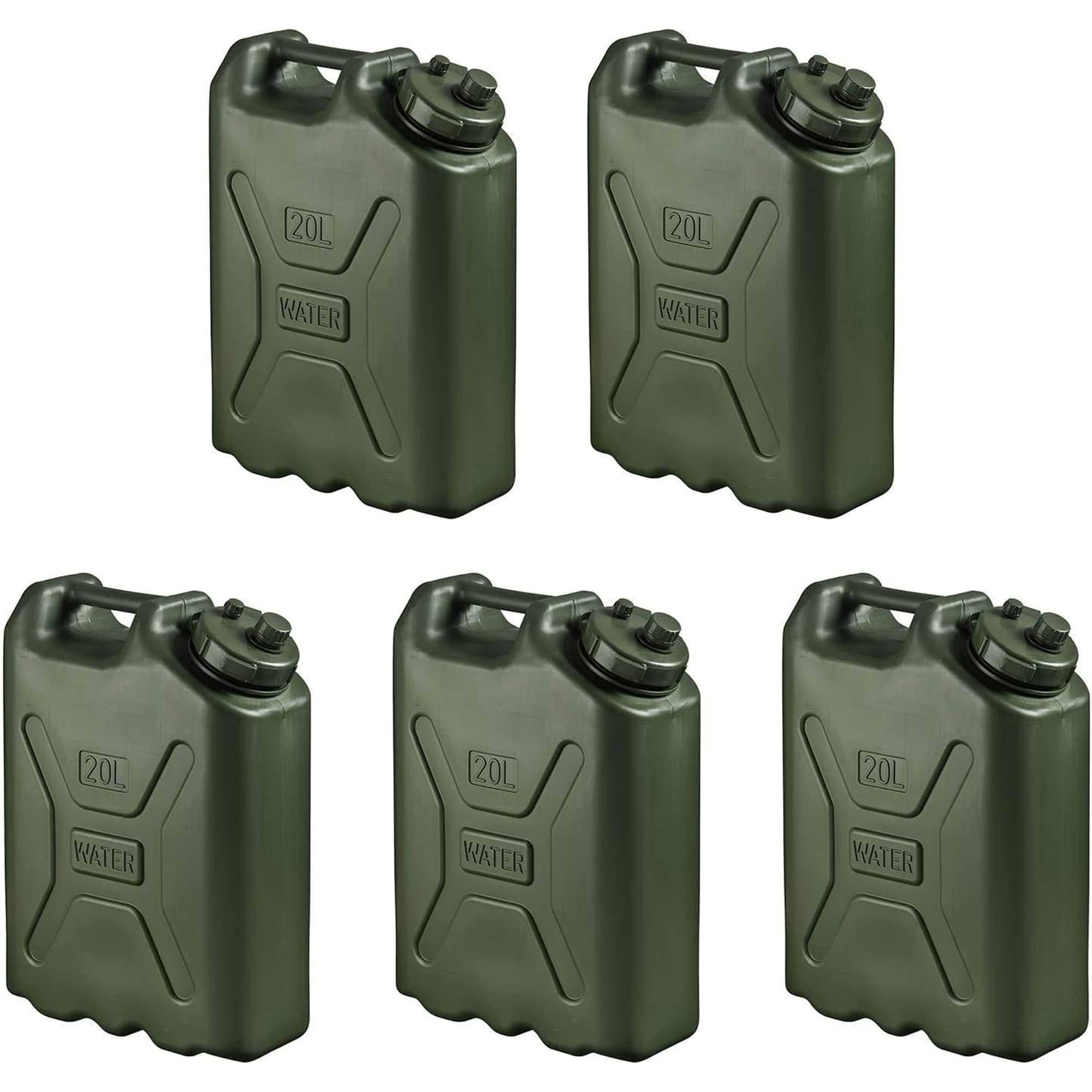 Scepter BPA Durable 5 Gallon 20 Liter Portable Water Storage Container (5 Pack)
