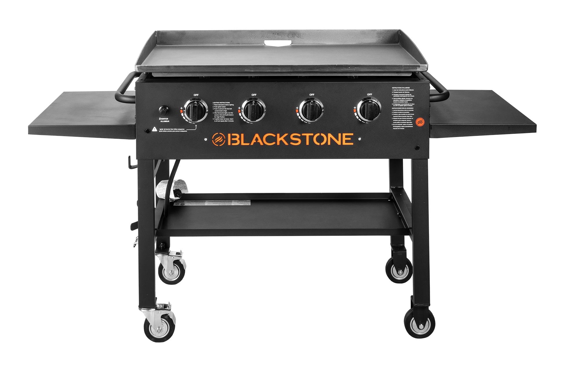 4-Burner 36 Griddle Cooking Station with Side Shelves