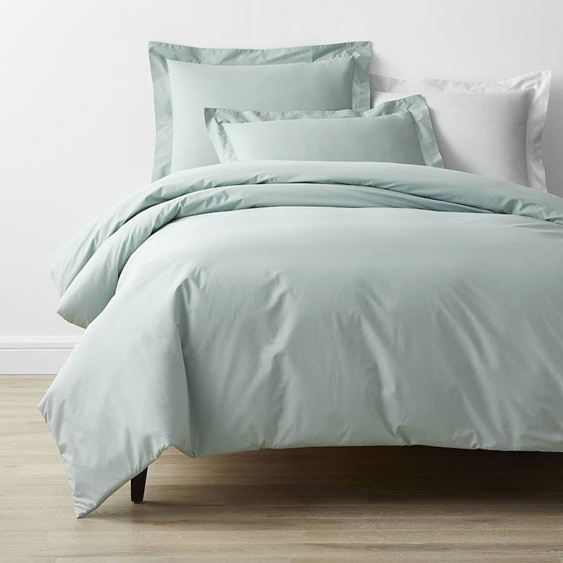 The Company Store Company Cotton Sea Mist Solid 300-Thread Count Cotton Percale Twin Duvet Cover