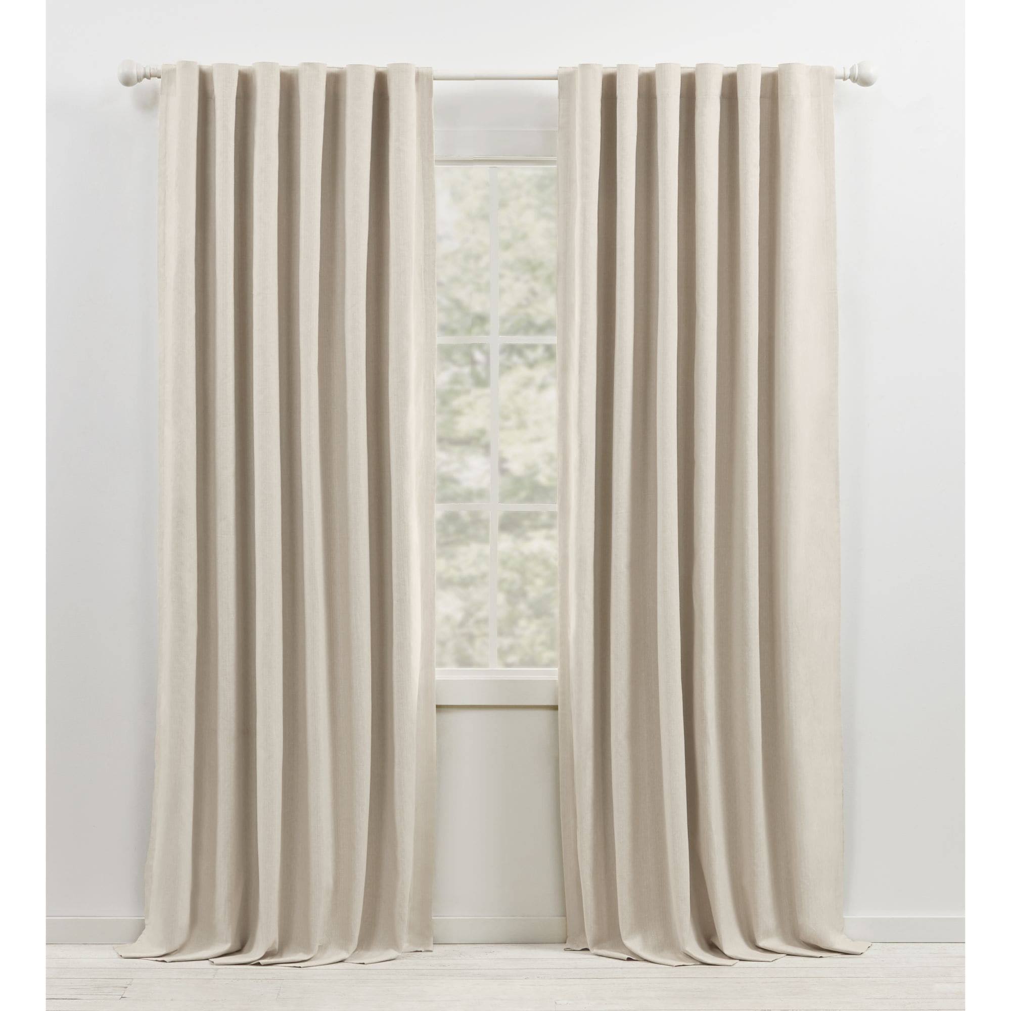 Lauren Ralph Lauren Sallie Blackout Back Tab/Rod Pocket Curtain Panel - 96 Inches - Linen