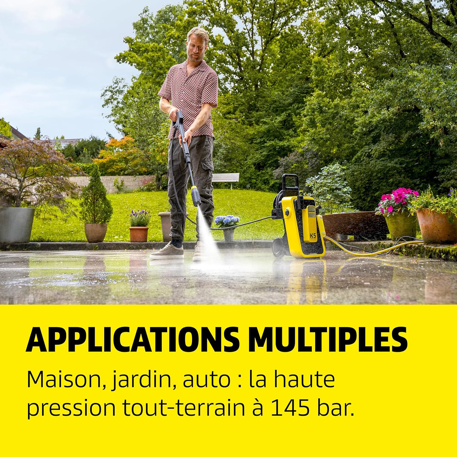 Nettoyeur haute pression K5 Comfort Premium Home 145 bar 500 l/h surface 40 m²/h enrouleur tuyau multi jet