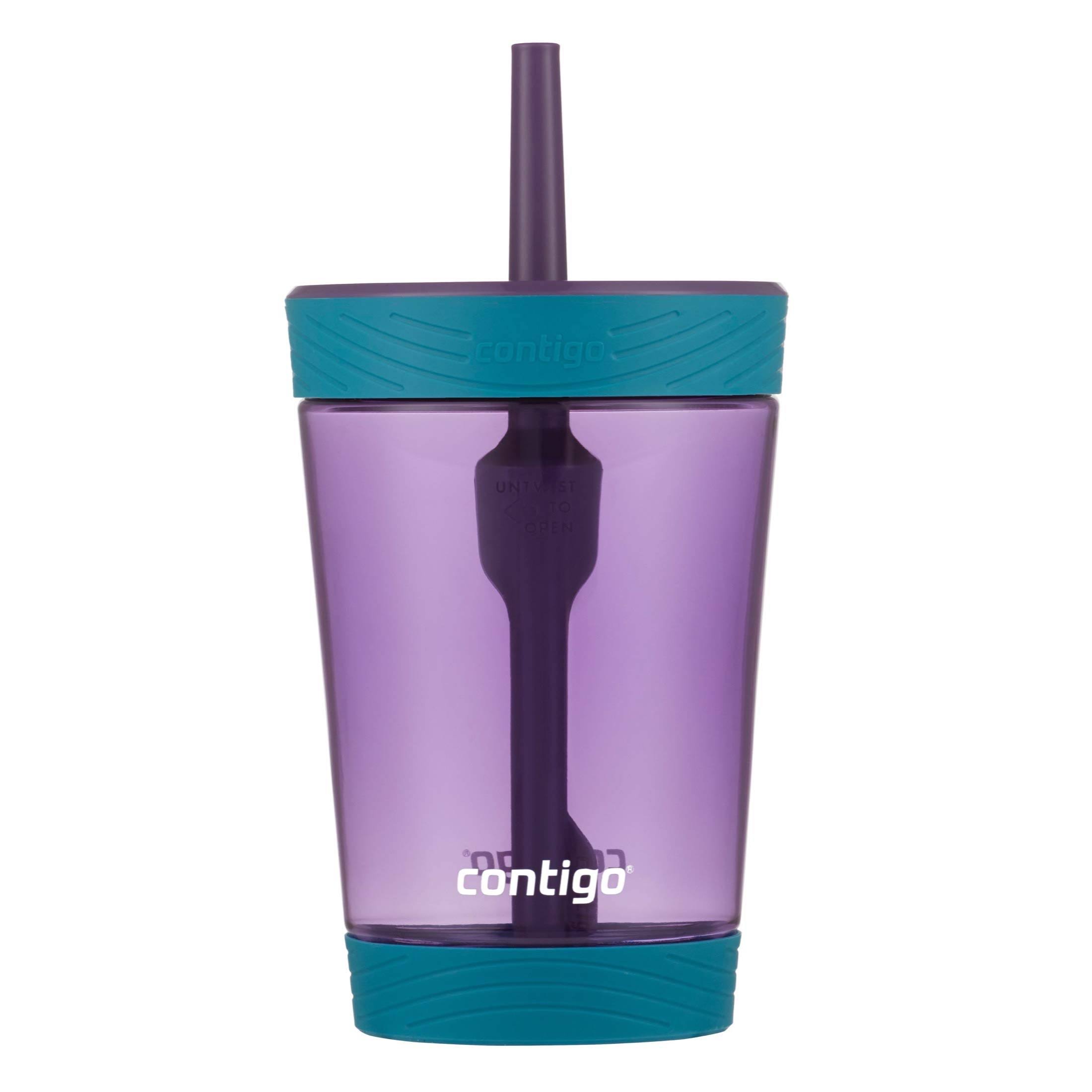Contigo Kids Spill-Proof Plastic Tumbler with Straw Eggplant, 14 fl oz., Size: 14 oz, Purple