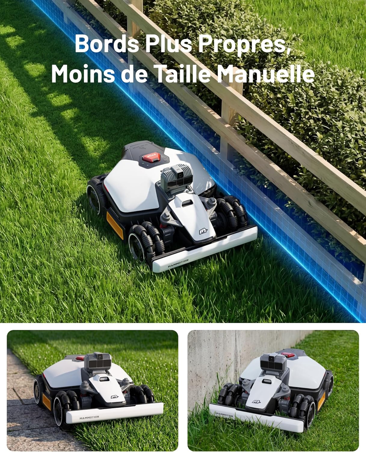 Robot tondeuse LUBA Mini AWD LiDAR 3D AI Vision sans antenne RTK cartographie auto 1500 m² pente 80% module 4G