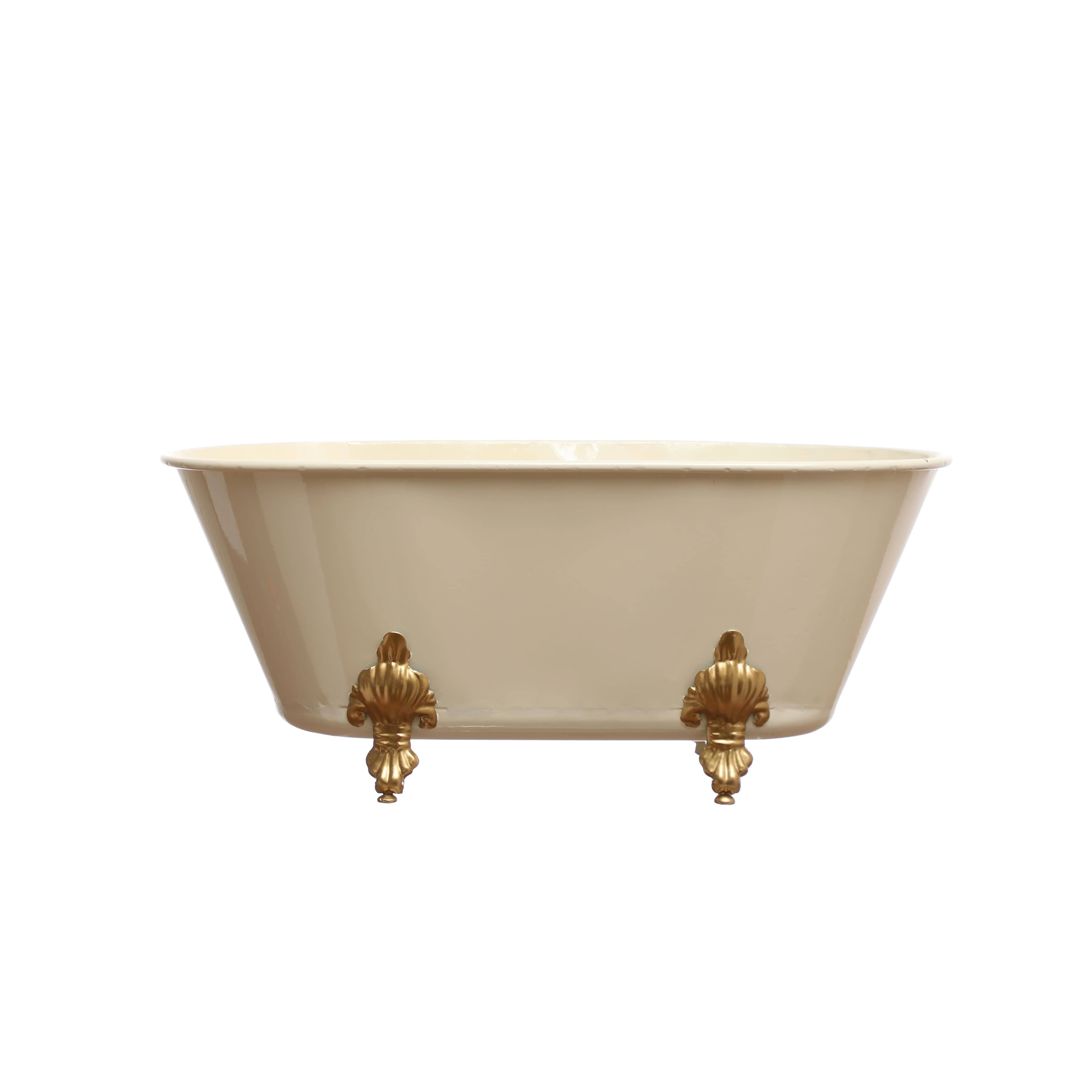 20 inch White Metal Bathtub Accent by Ashland-Spring Dcor, Size: 10.91 x 20.16 x 8.62