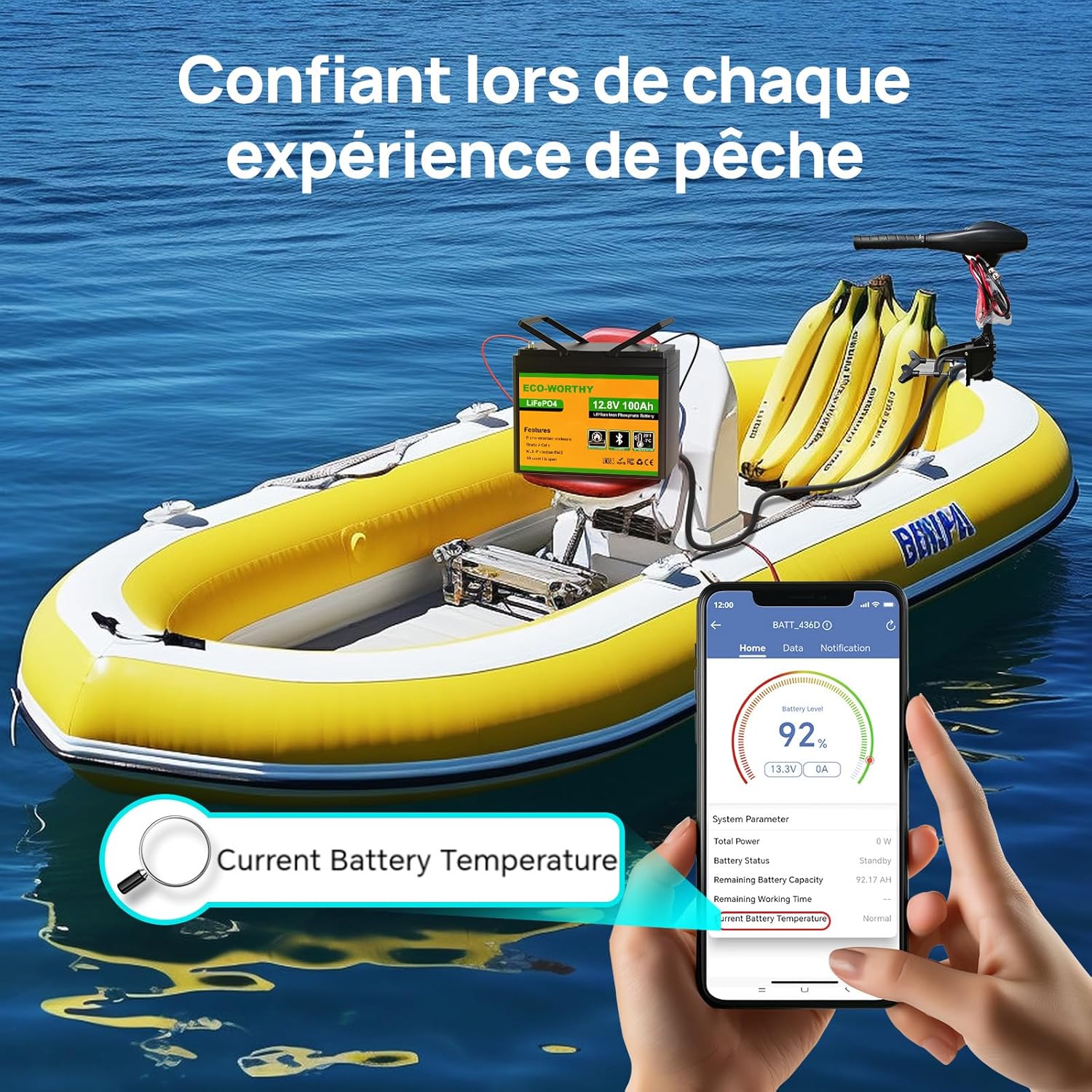 Batterie lithium 12V 100Ah LiFePO4 BMS basse température 4000 à 15000 cycles camping car bateau solaire