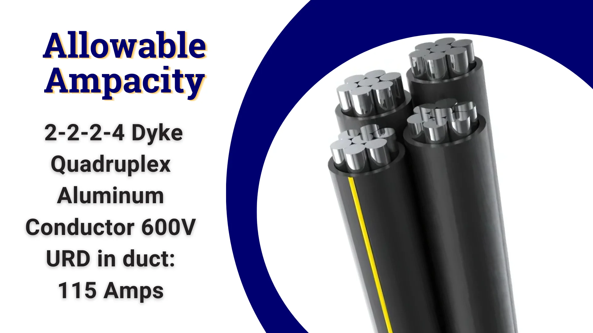 100' Aluminum URD Dyke 2 - 2 - 2 - 4 Cable Direct Burial Quadruplex Secondary Wire by General Cable