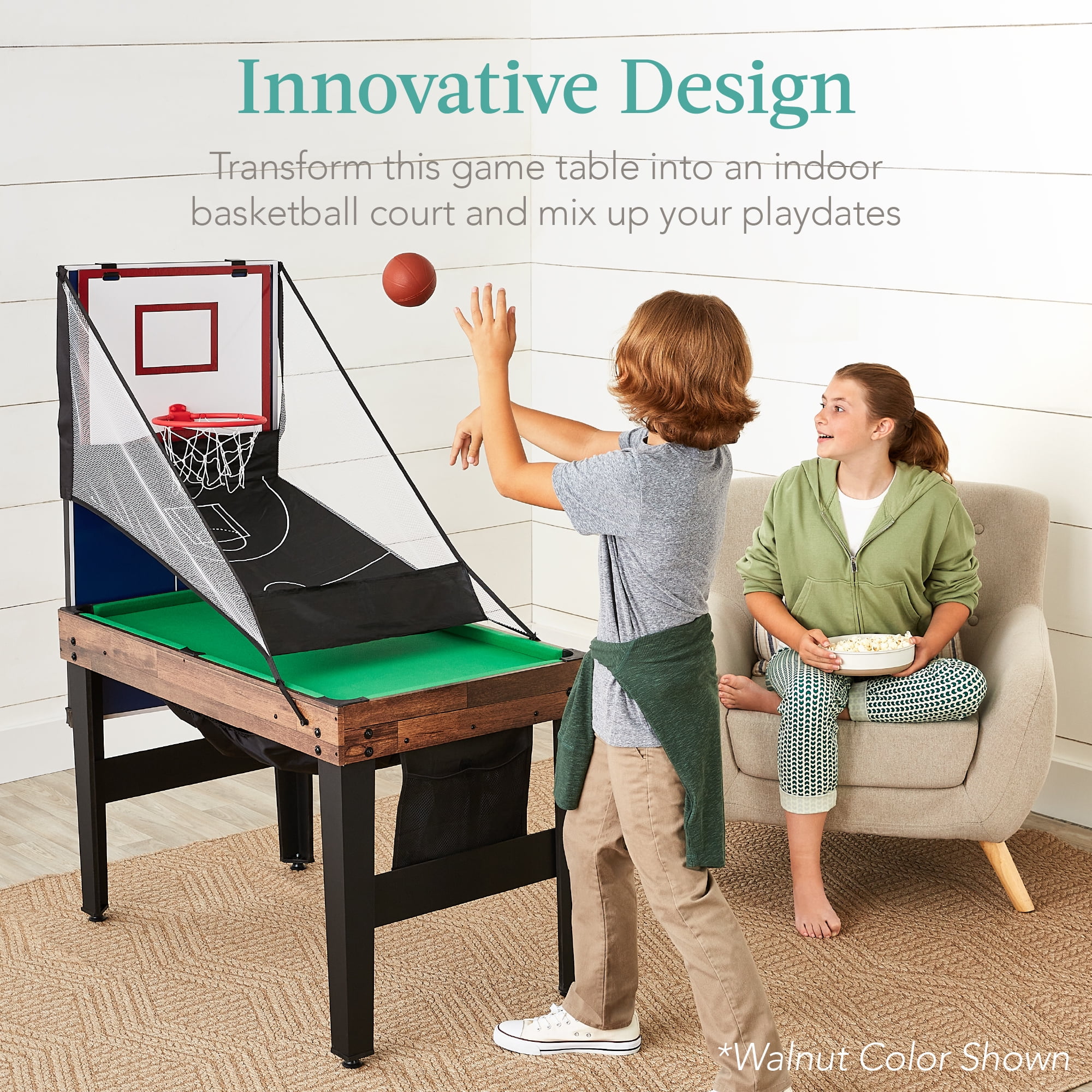 Best Choice Products 13 - in - 1 Combo Game Table Set W/ Ping Pong, Foosball, Basketball, Hockey, Archery - Natural