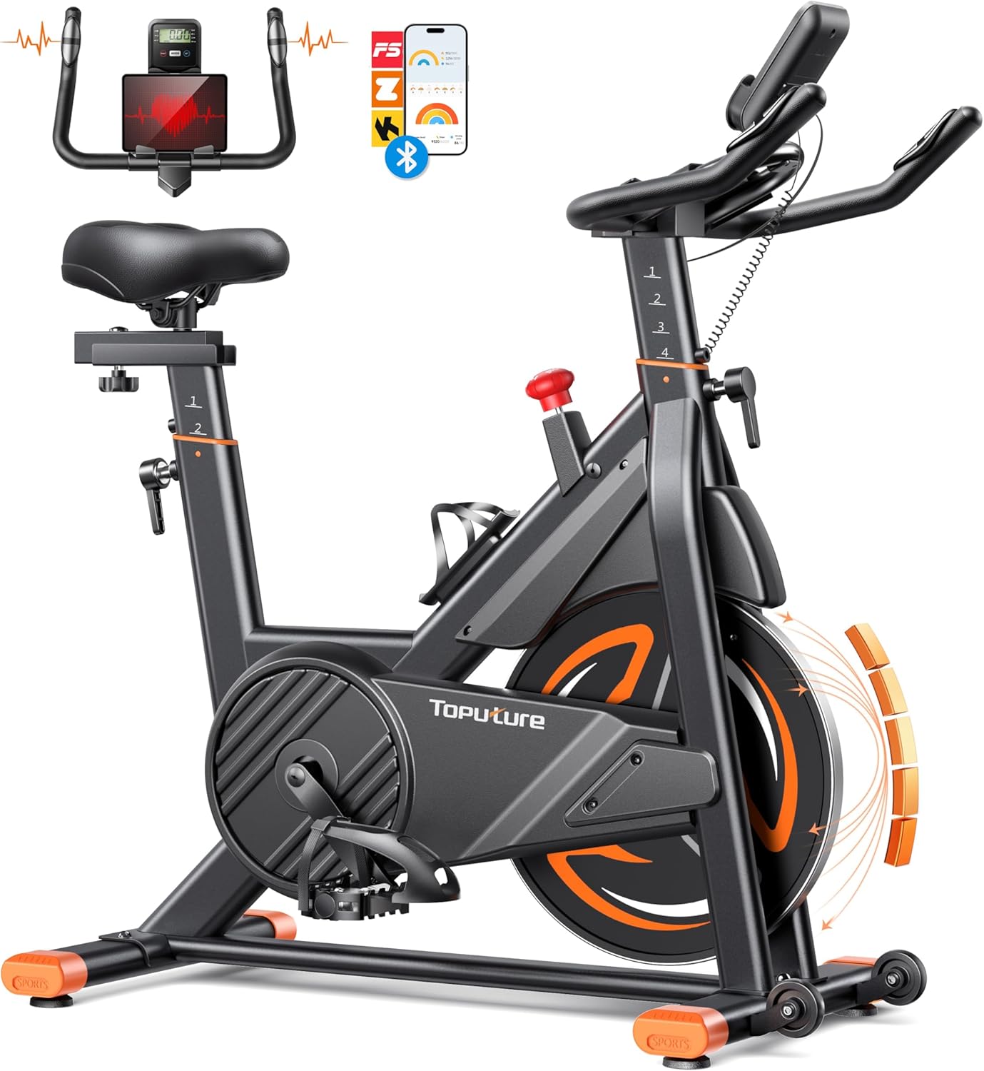 Vélo appartement magnétique connecté app résistance réglable silencieux capacité 160kg