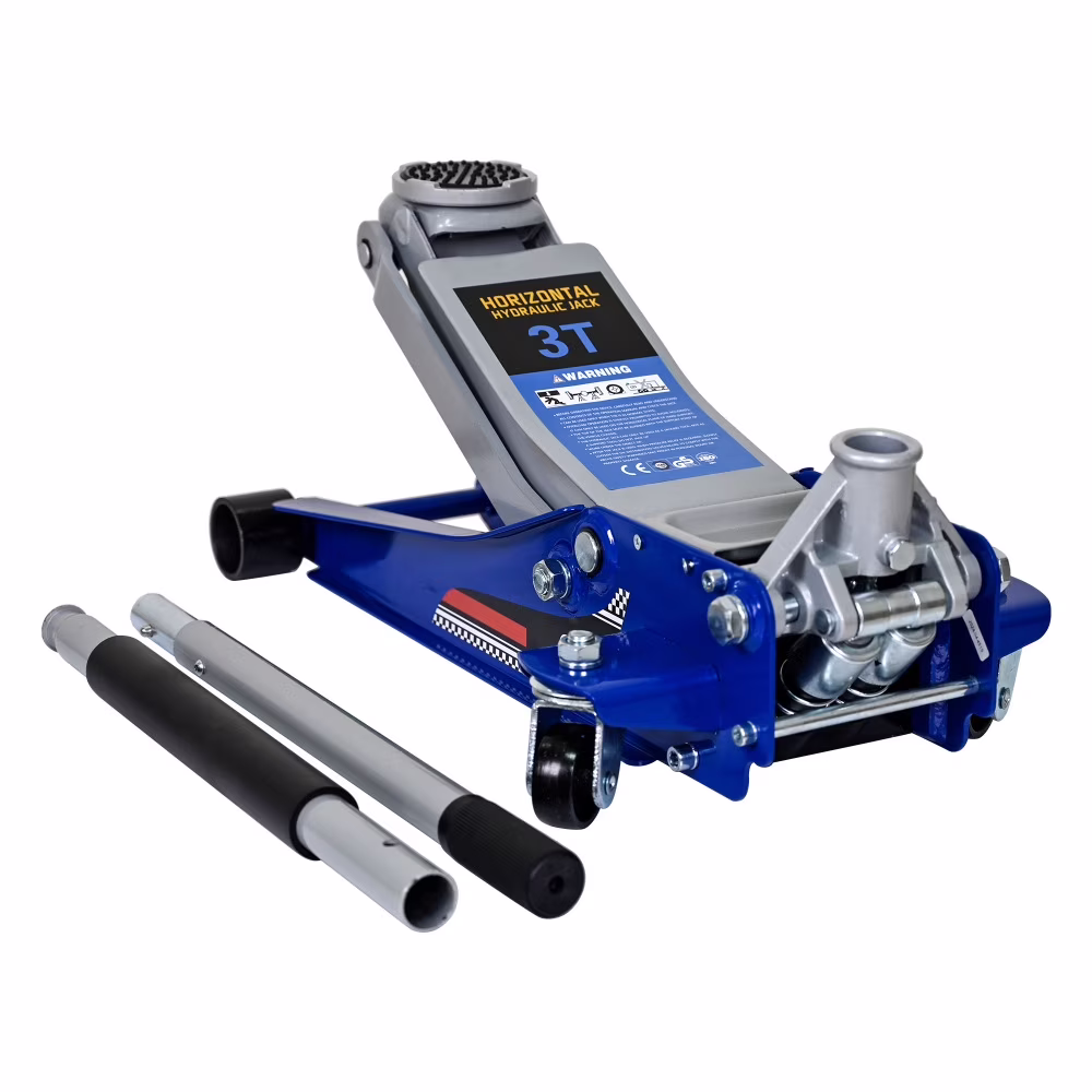 Low - Position Steel Vehicle Floor - Mounted Hydraulic Jack with Dual - Piston Quick - Lift Pump, 3 - Ton(6, 600 lb.) Capacity