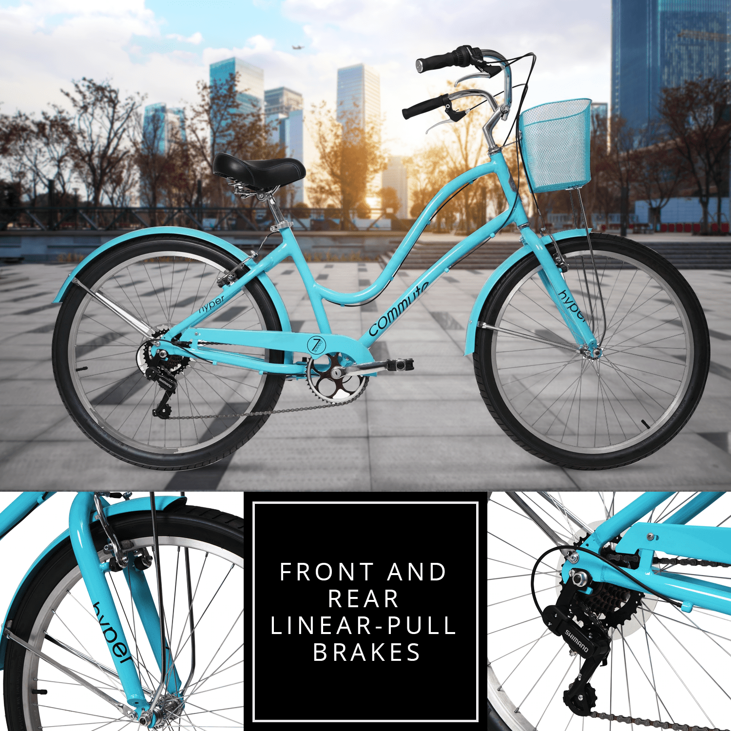 Bicycle 26 Woman's Commute Neon Teal