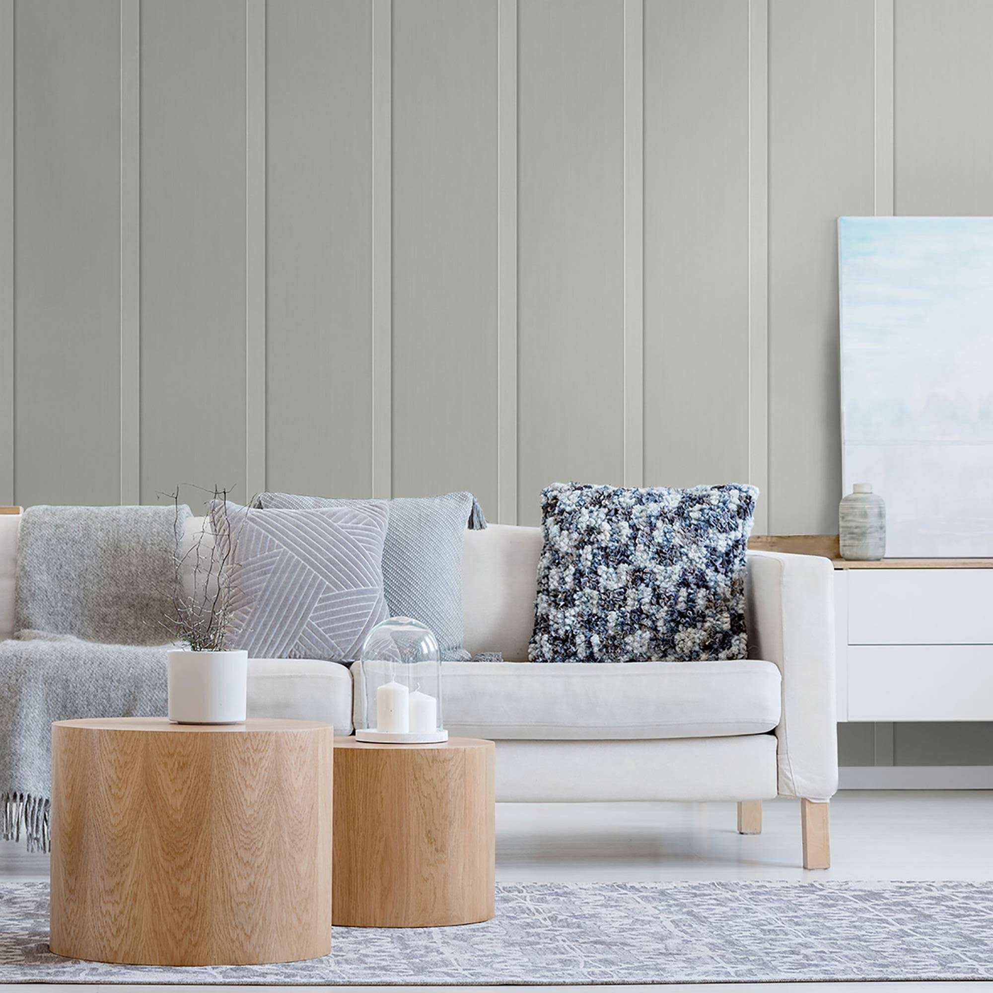 NextWall Faux Board and Batten Peel and Stick Wallpaper (Harbor Grey)