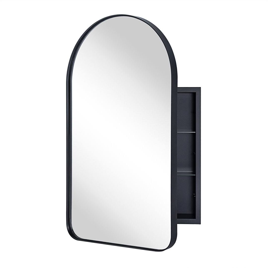 Recessed Medicine Cabinet Finish: Black, Size: 30